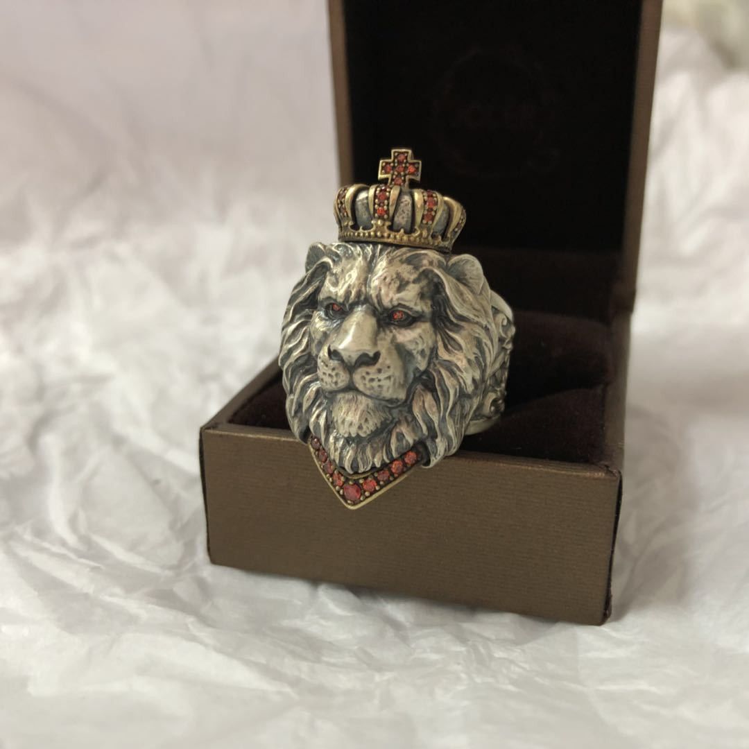 Jewelry Lion Retro Jewelry Rings Open Size Chrome Ring (Size 7-13) Size ONE SIZE - 2 Thumbnail
