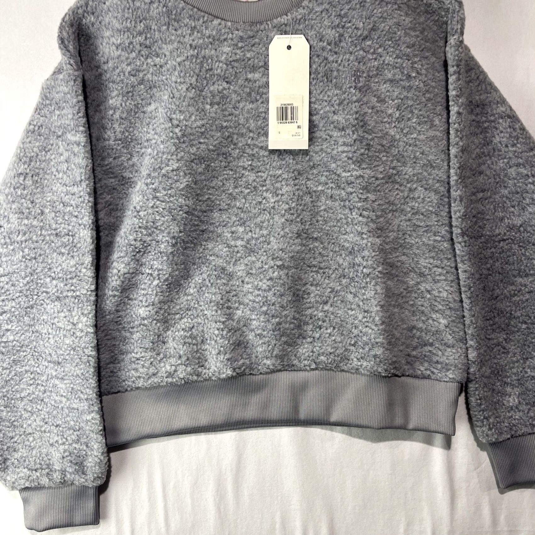 Levi's Levis Sweater Womens Small Gray Meadow Fleece Crew Pullover Sweatshirt Size S / US 4 / IT 40 - 3 Thumbnail