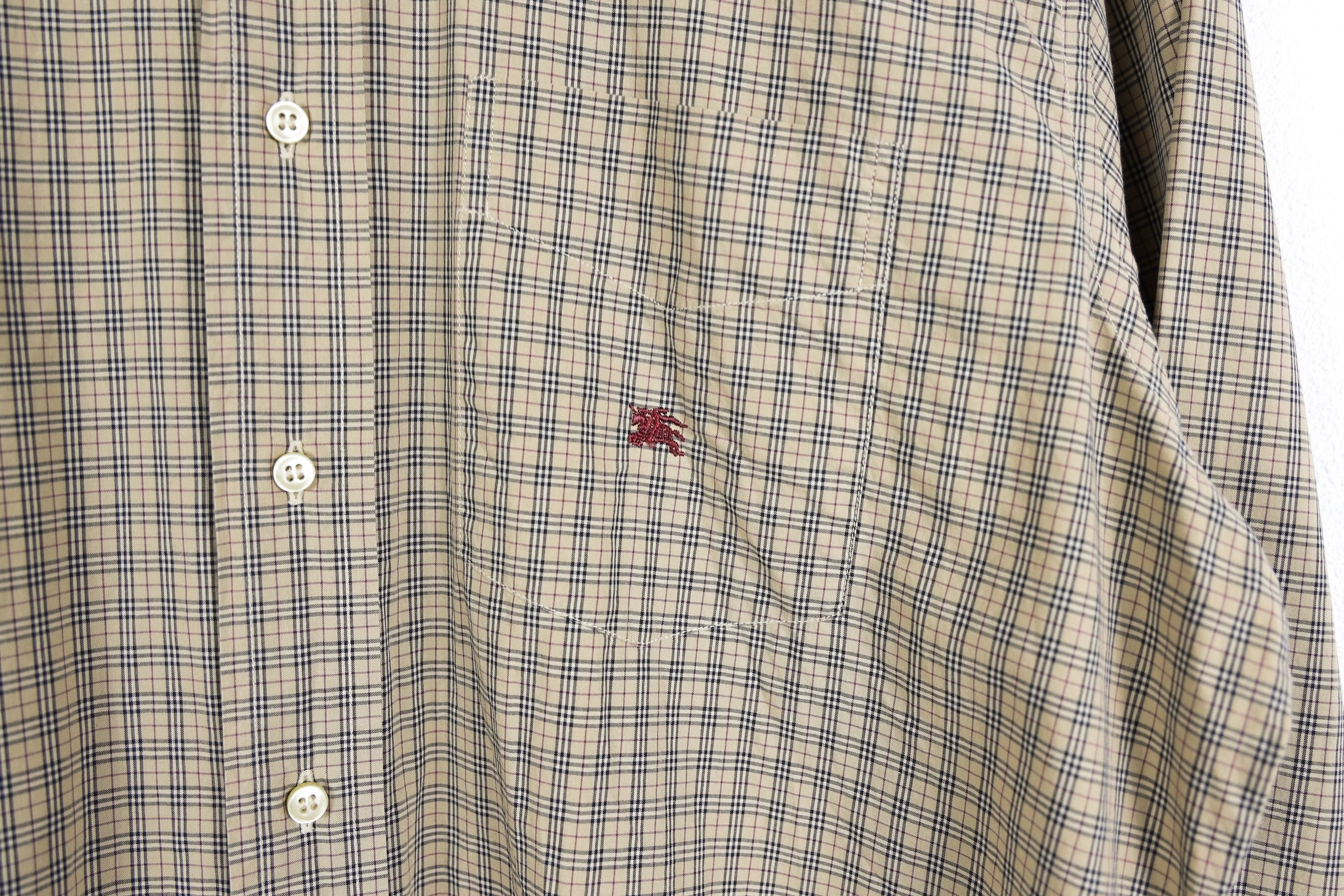 Burberry Vintage Burberry Knight Logo Biege Nova Check Oxford Shirt Size US XL / EU 56 / 4 - 6 Thumbnail