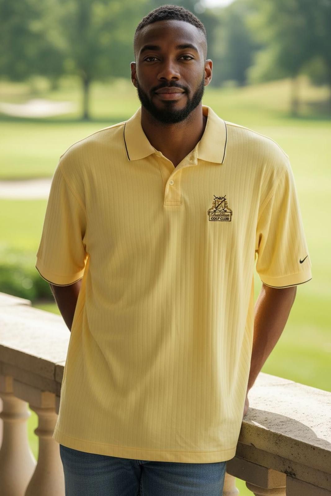 Nike Nike Yellow Golf Polo Shirt with Logo Size US L / EU 52-54 / 3 - 2 Thumbnail