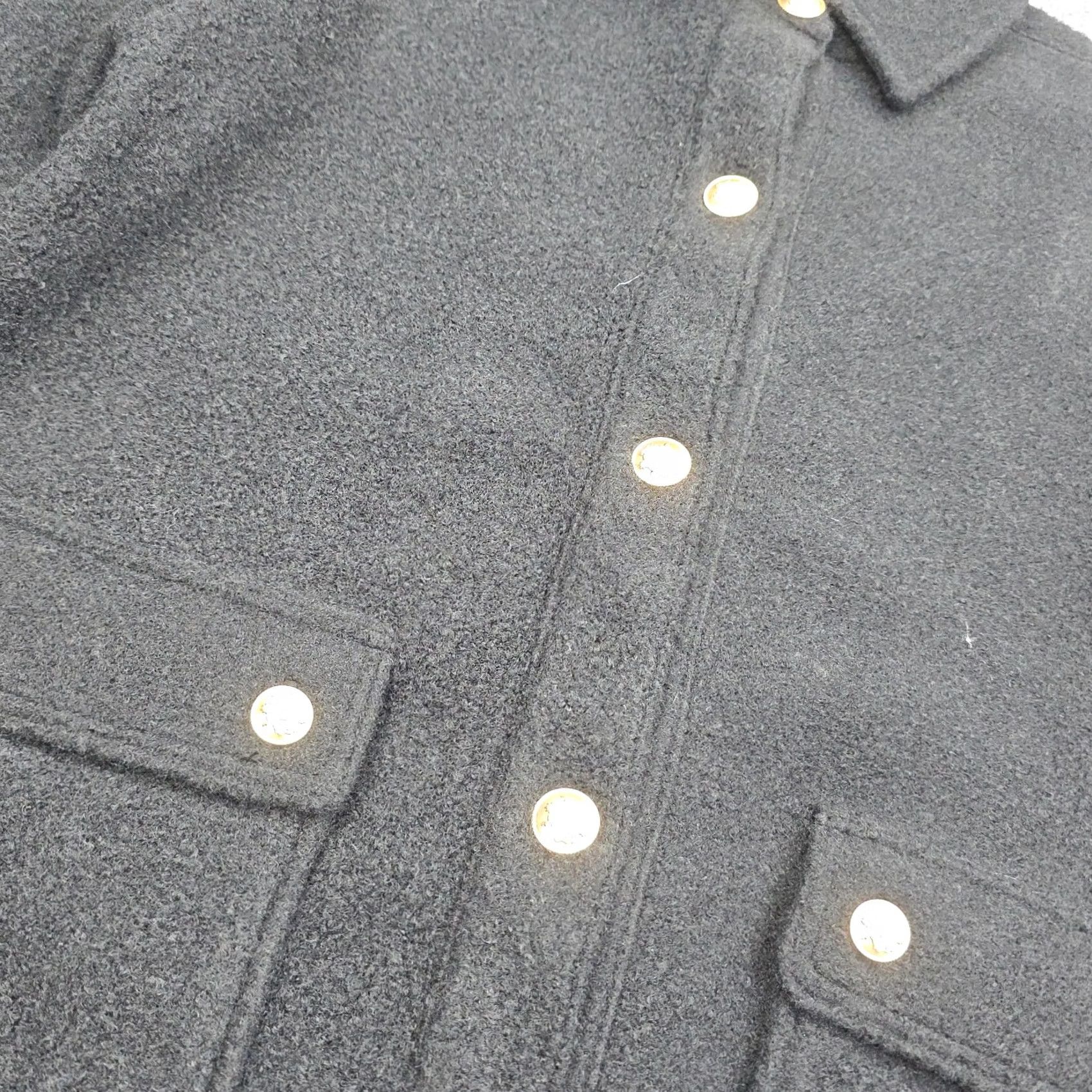 J.Crew J.CREW Boucle Shirt Jacket XS Black Pockets Chore Poly Shirt Jacket Women XS Black Pockets Button Mid-Length Long Sleeve Regular Size XS / US 0-2 / IT 36-38 - 4 Thumbnail
