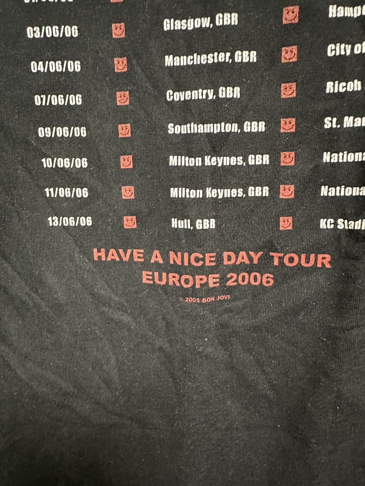 Bon Jovi × Vintage Bon Jovi 2006 Europe Have A Nice Day Tour T-Shirt Size S Size US S / EU 44-46 / 1 - 5 Thumbnail