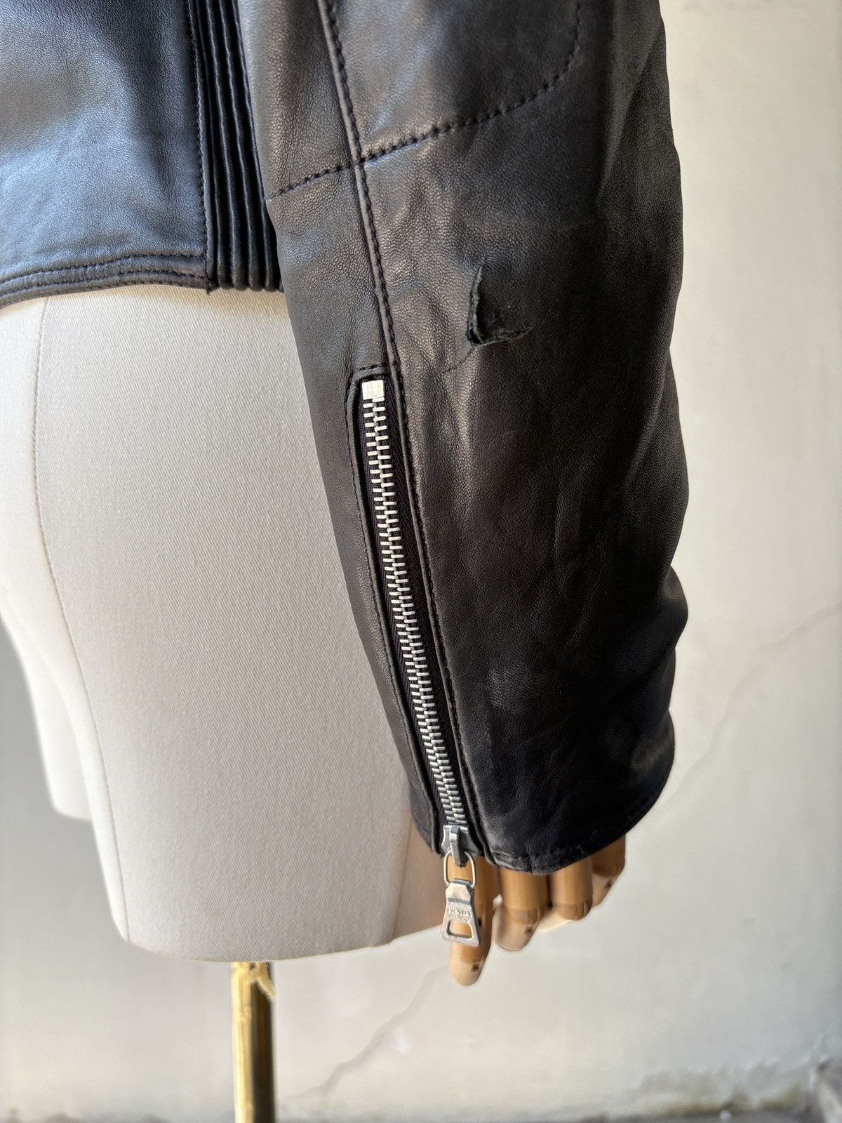Prada Prada sport vintage leather biker zip jacket Size ONE SIZE - 25 Thumbnail