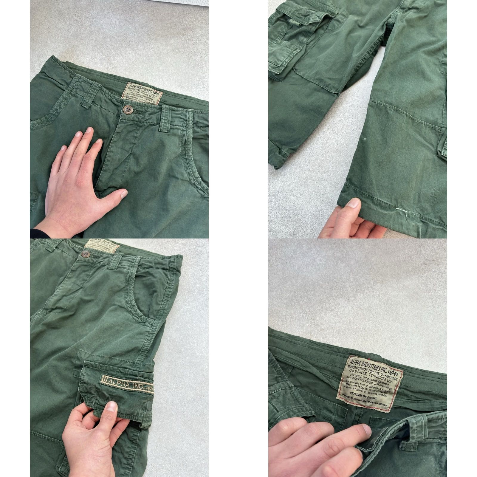 Alpha Industries VINTAGE Alpha Industries Men's Bermuda Shorts Cargo Green 30 Size US 29 - 8 Thumbnail