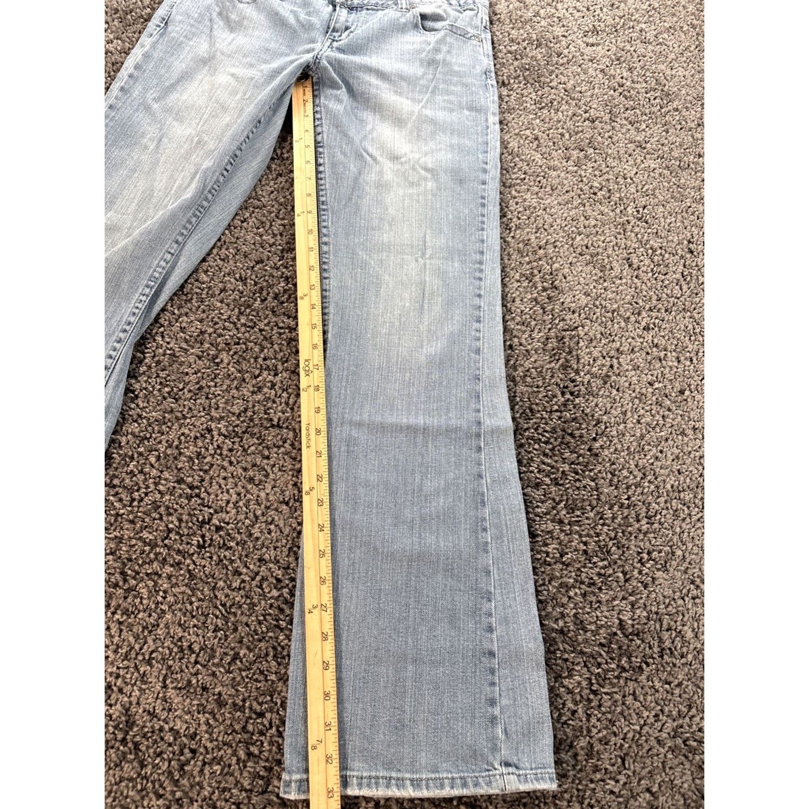 Vintage VINTAGE Aéropostale Jeans Womens 14 Tall Skinny Light Wash 34x33 Blue Flare Hailey 90s Womens Size 36" / US 14 / IT 50 - 2 Thumbnail