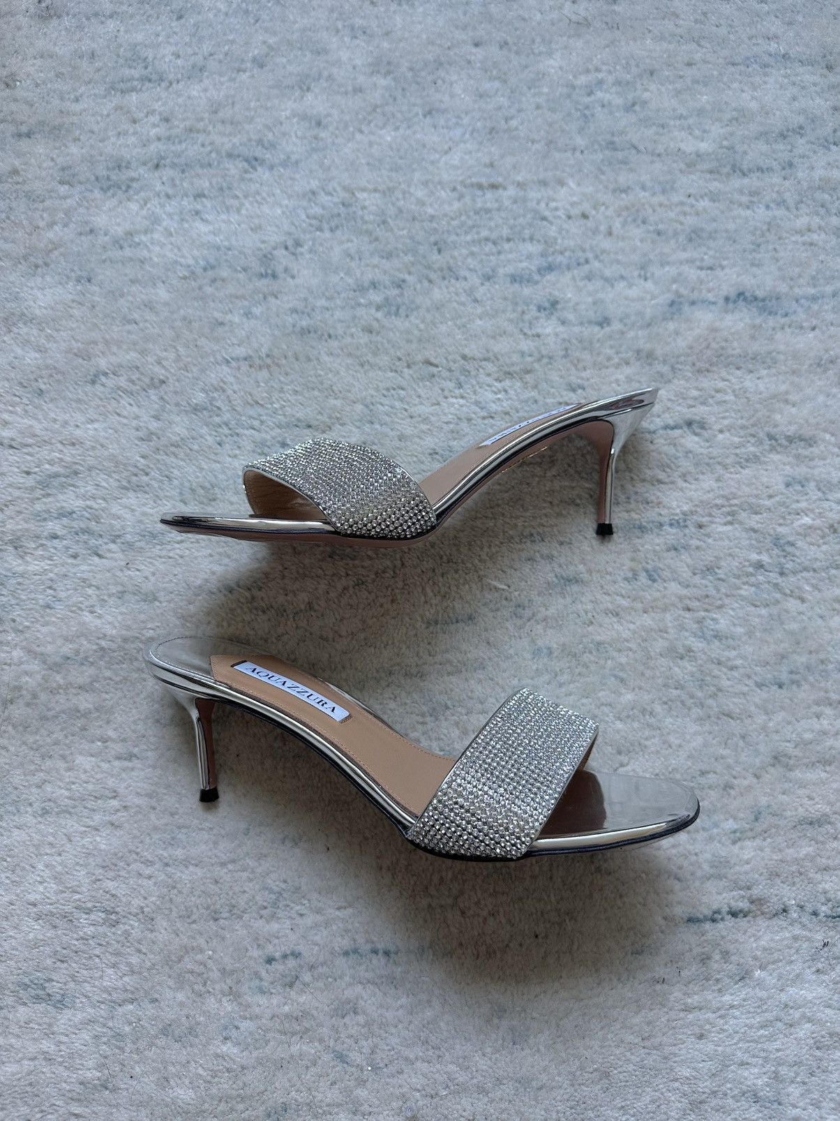 Aquazzura READ NEW Aquazzura Wonderland Crystal Embellished Heels Size US 9 / IT 39 - 2 Thumbnail