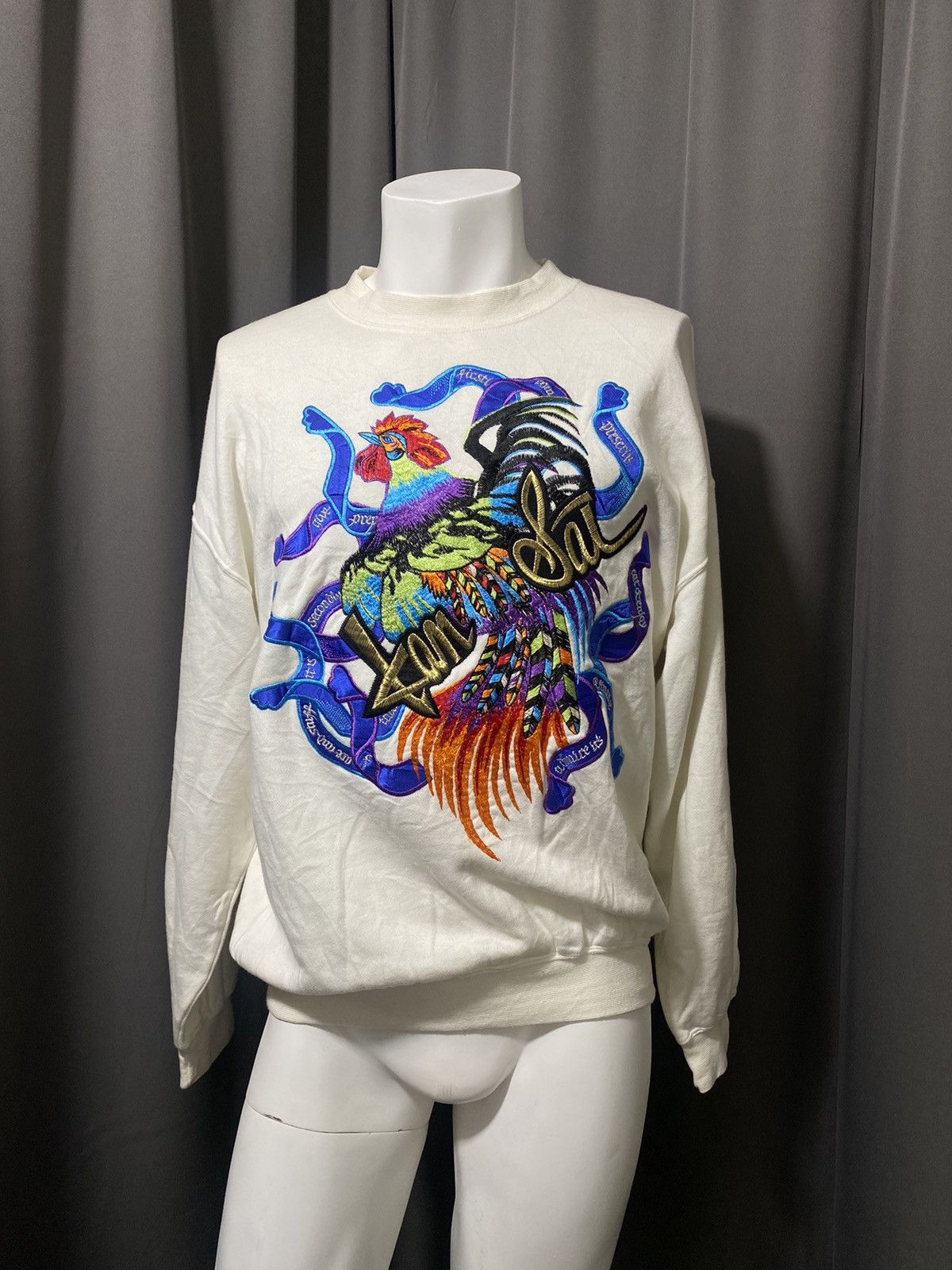 Kansai Yamamoto Rare! 1980s - Kansai Yamamoto- Embroidered Rooster Sweater Size US L / EU 52-54 / 3 - 2 Thumbnail