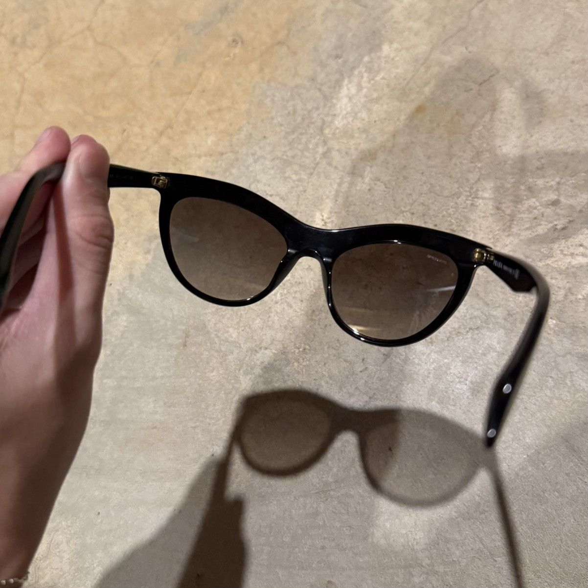 Prada Prada Cat Eye Crystal Sunglasses Black Havana SPR 04P Size ONE SIZE - 13 Thumbnail