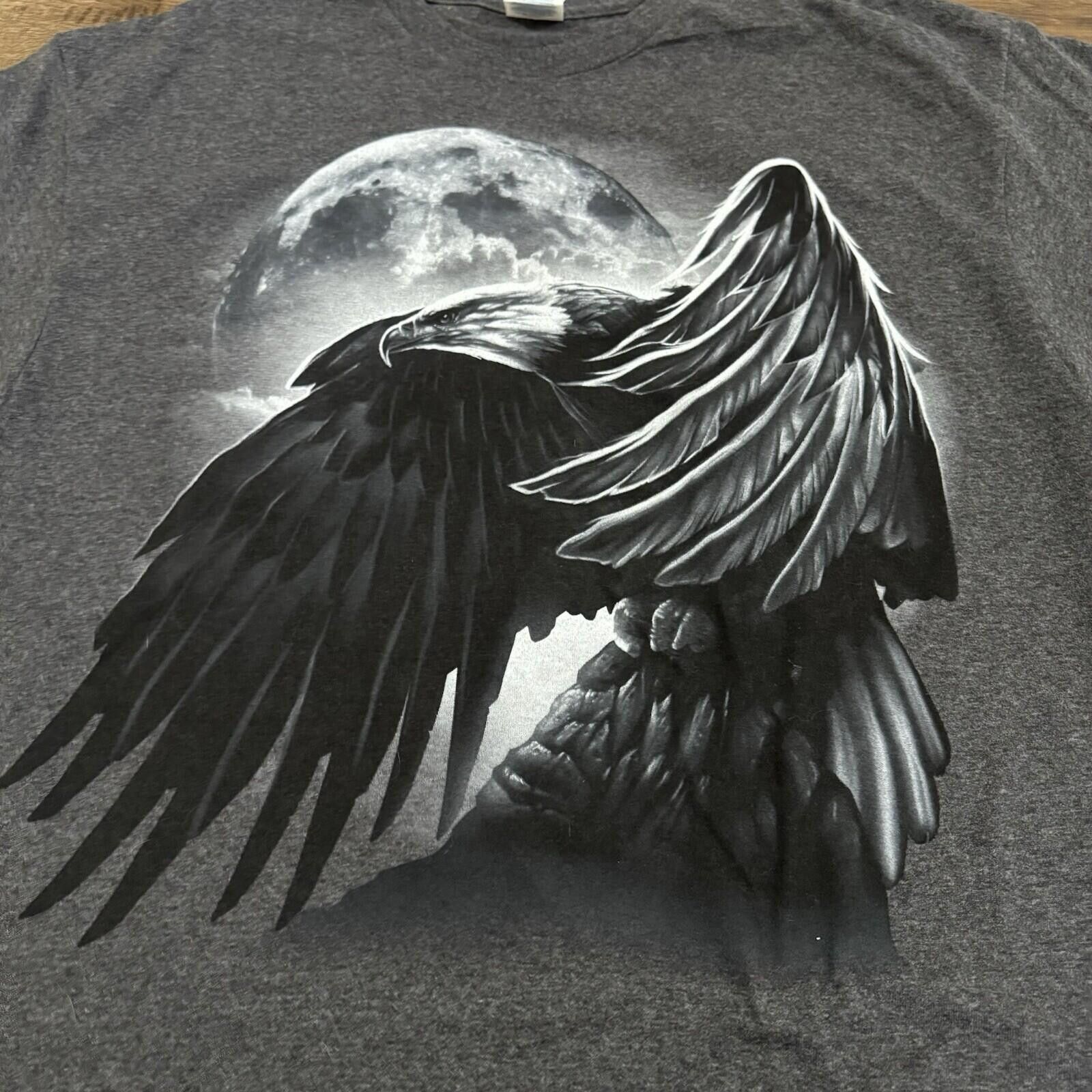 Delta Vintage Y2k Eagle & Moon Grey Nature Shirt Size US XL / EU 56 / 4 - 2 Thumbnail