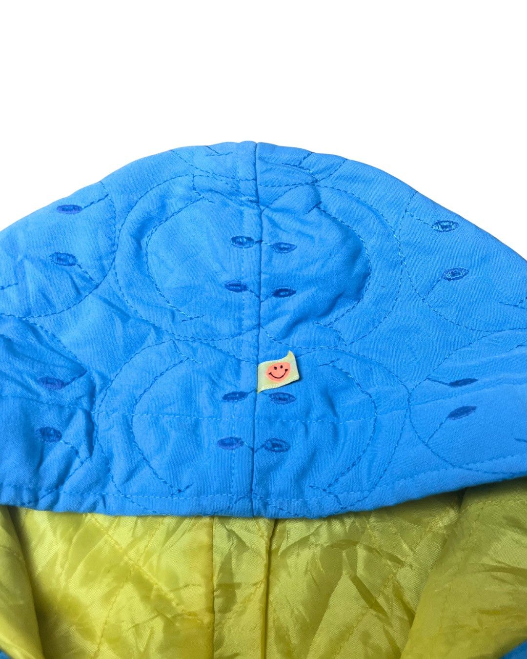 Angel Blue All-Over Smiley Quilted Hooded Long Parka Size M / US 6-8 / IT 42-44 - 5 Thumbnail