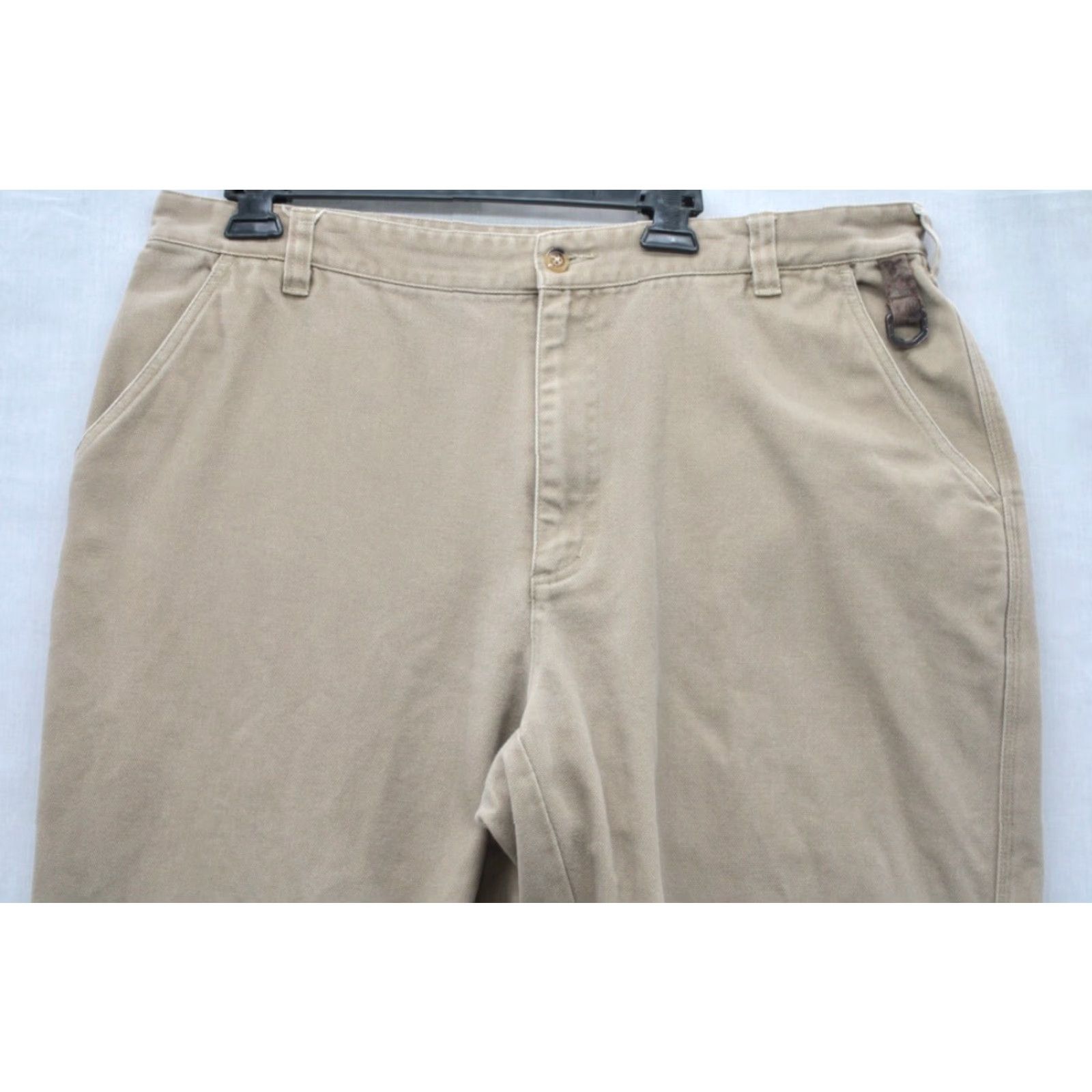 Orvis Orvis Canvas Pants Men's 38x31 Khaki Heavy Cotton Leather Trim Outdoors Fishing Size US 38 / EU 54 - 2 Thumbnail