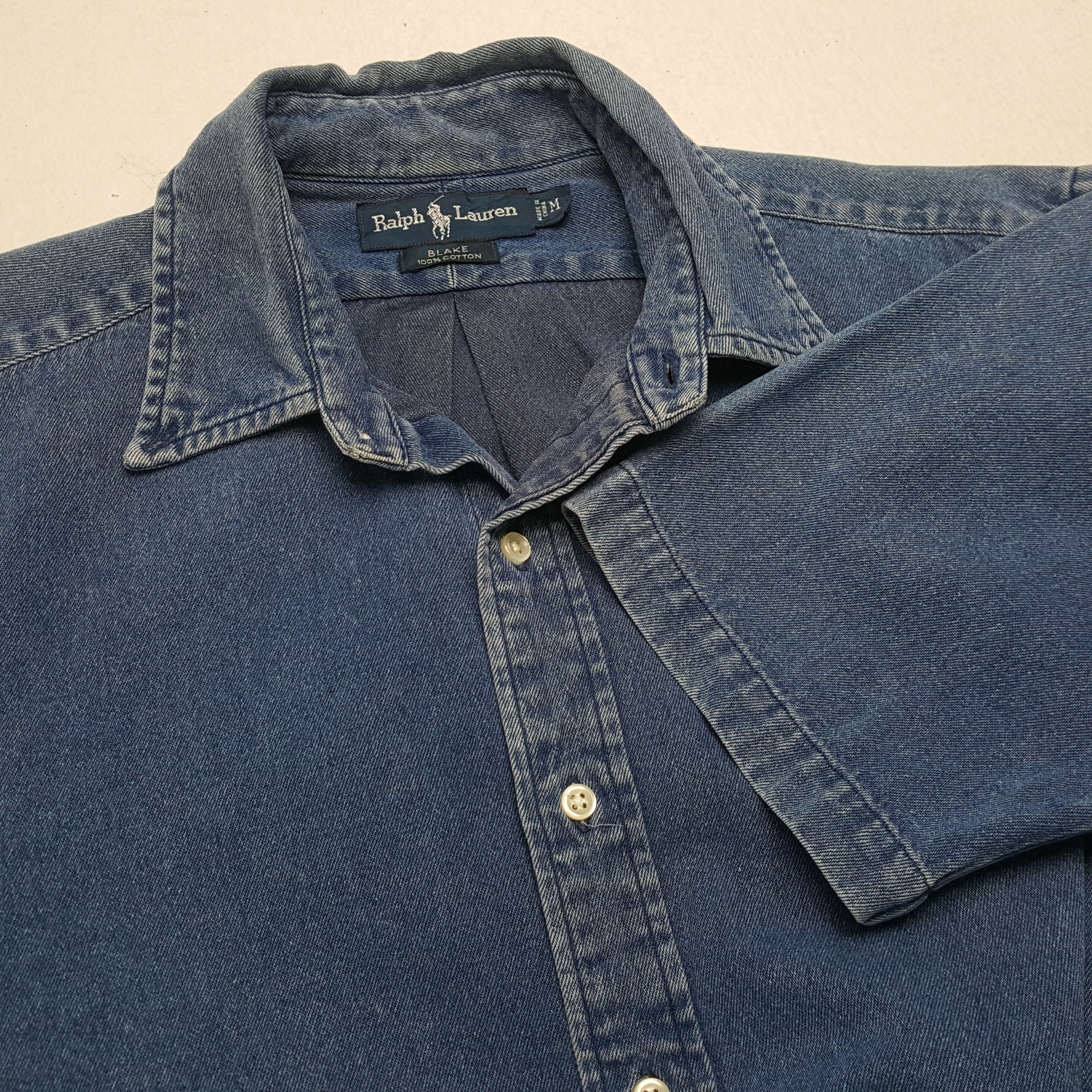 Ralph Lauren × Vintage RALPH LAUREN Small Logo Design Fashion Style Denim Shirt Size US M / EU 48-50 / 2 - 6 Thumbnail