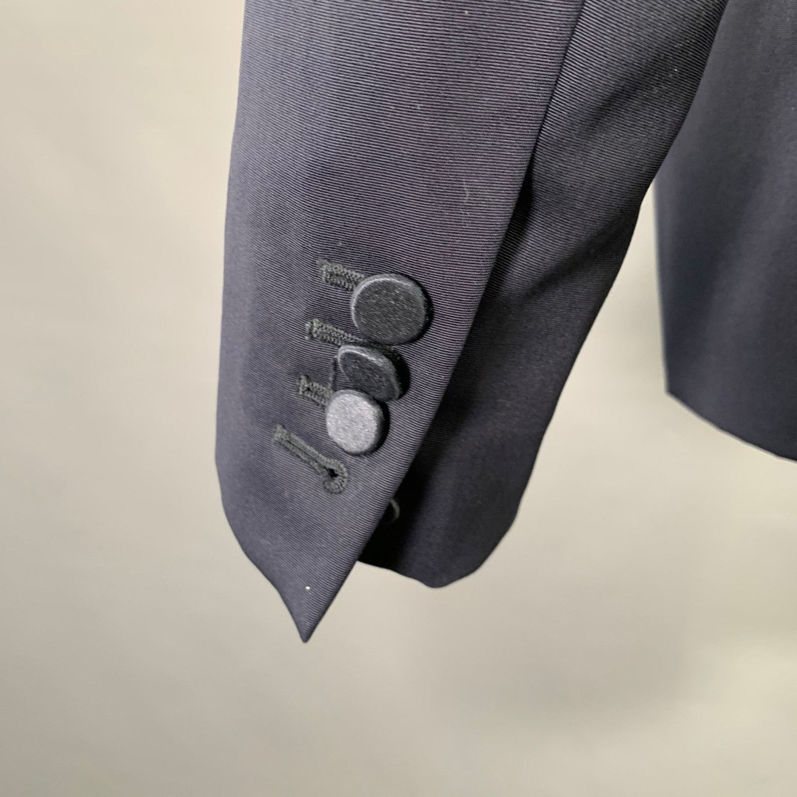Burberry Prorsum Size 40 Navy Blue Virgin Wool Tuxedo Sport Coat Size 40R - 4 Thumbnail
