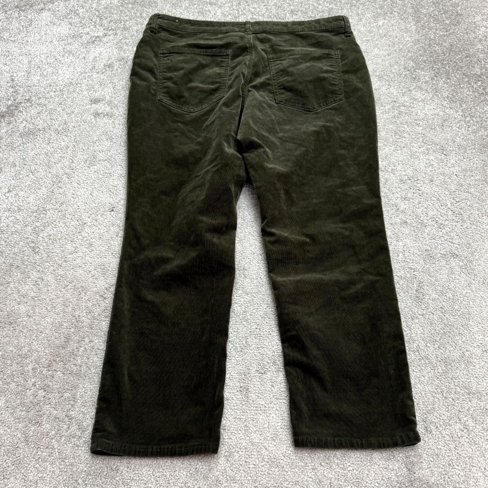 Vintage KUT From The Kloth Womens Green Straight Leg Slim Fit Corduroy Ankle Pants 14P Size 36" / US 14 / IT 50 - 2 Thumbnail