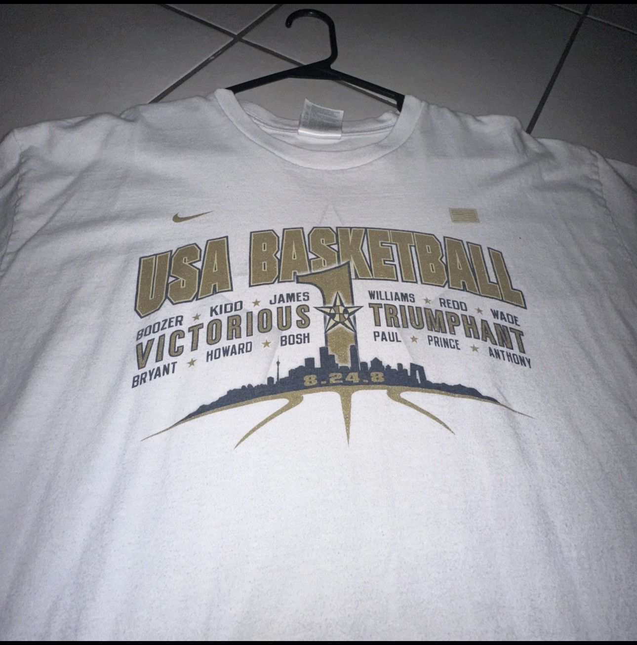 Nike Vintage 2008 USA Basketball Gold Medal Nike Team Tshirt Size US XL / EU 56 / 4 - 2 Thumbnail