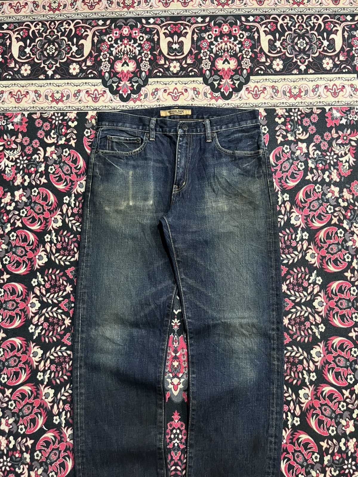 Undercover × Uniqlo Vintage Uniqlo S002 Dark Blue Washed Whisker Straight Jeans Size US 32 / EU 48 - 3 Thumbnail