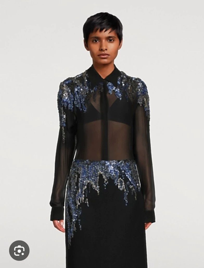 Dries Van Noten DRIES VAN NOTEN size:42 Tattooed beaded semi-transparent s Size L / US 10 / IT 46 - 7 Thumbnail