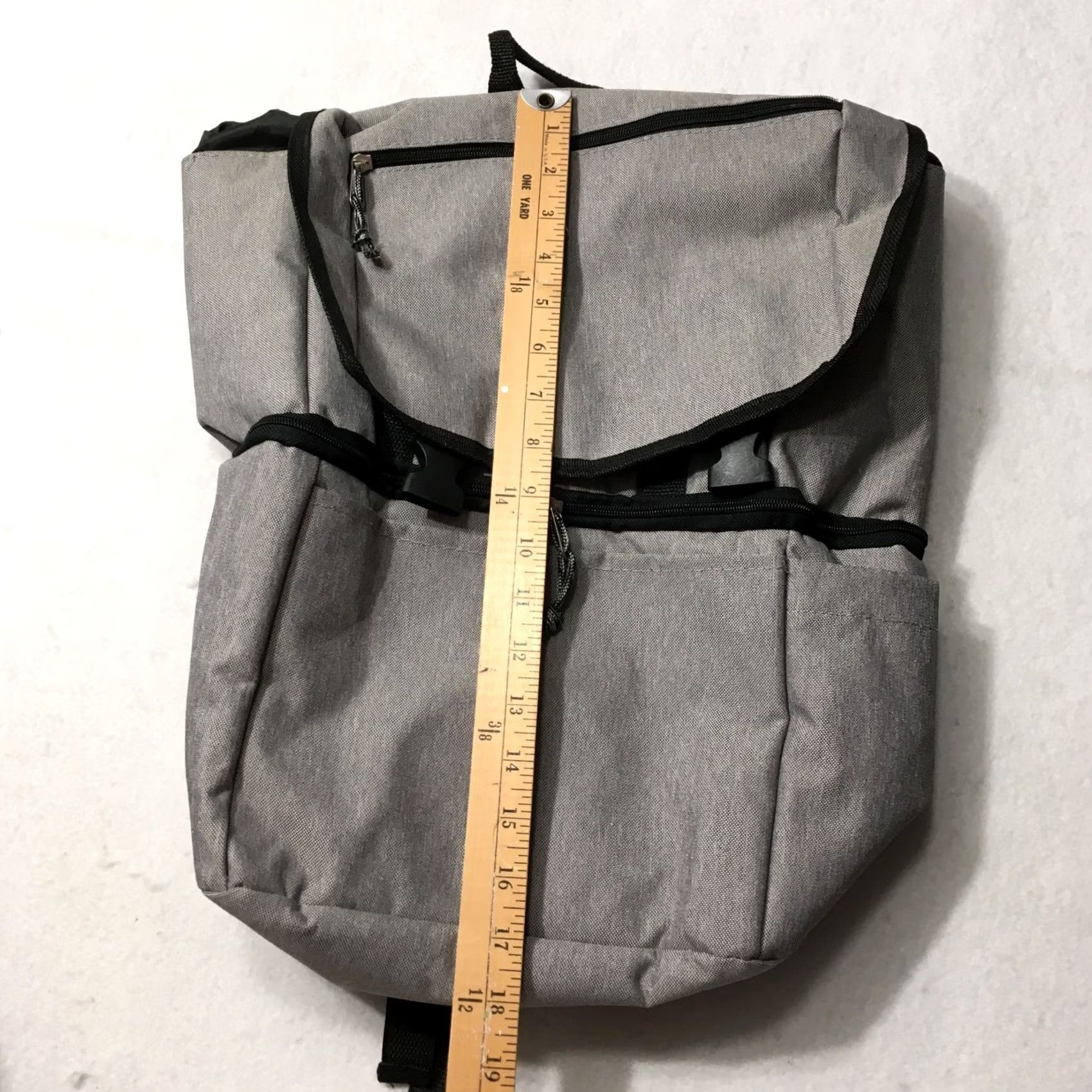 Vintage Leeds Gray Backpack Mens Bag Nylon Polyester 18 in Gray Backpack Mens Size ONE SIZE - 4 Thumbnail