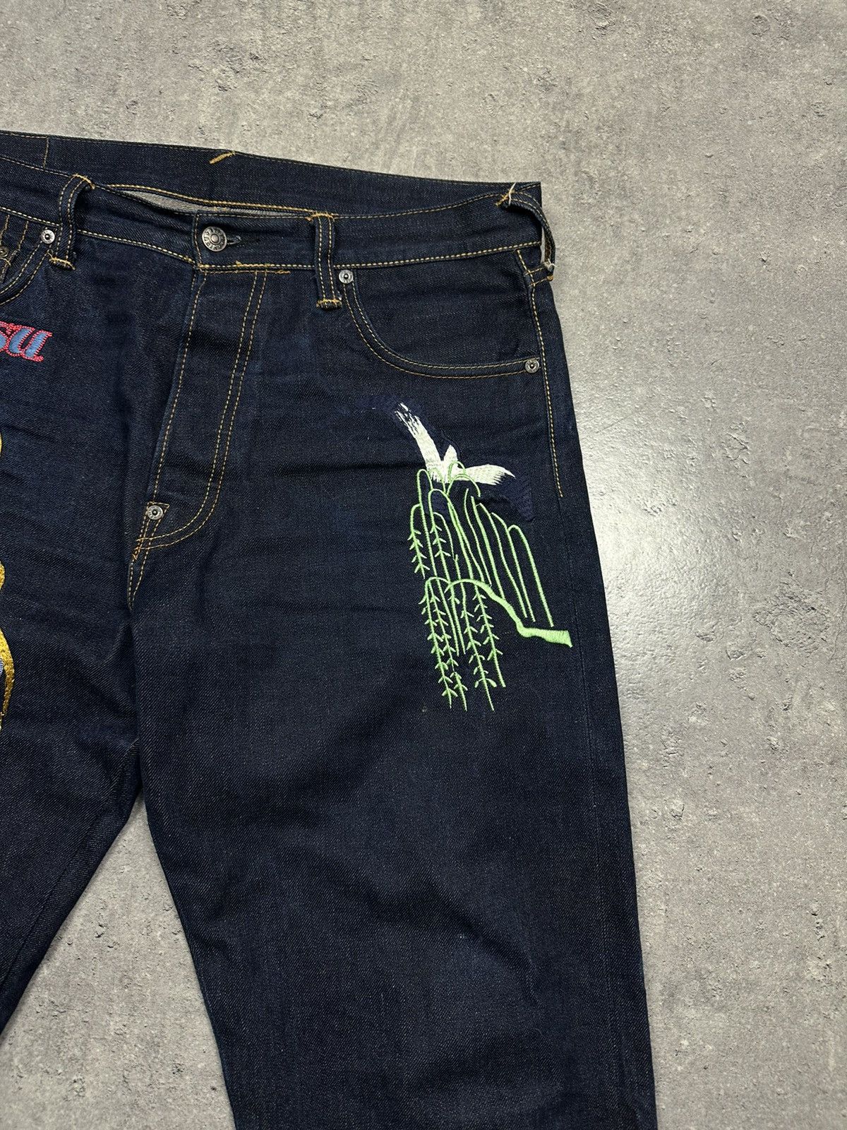 Evisu × Vintage Evisu blue navy half myde umi yama hawai vulcan Size US 36 / EU 52 - 3 Thumbnail
