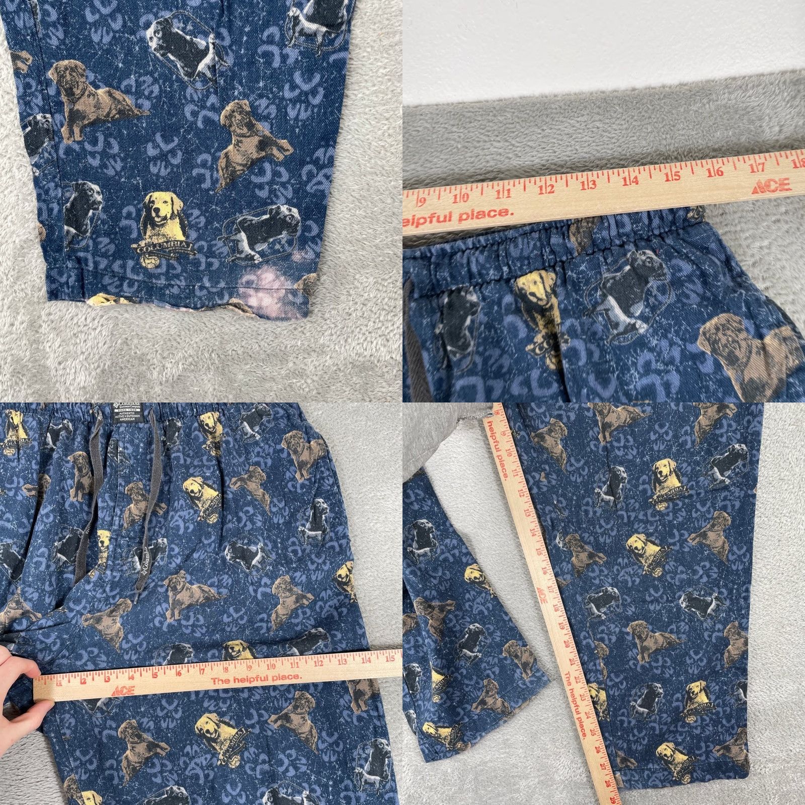 Vintage Columbia Pajama Pants Mens M Blue Labrador Dog Print Lounge Sleepwear Size US 31 - 8 Thumbnail