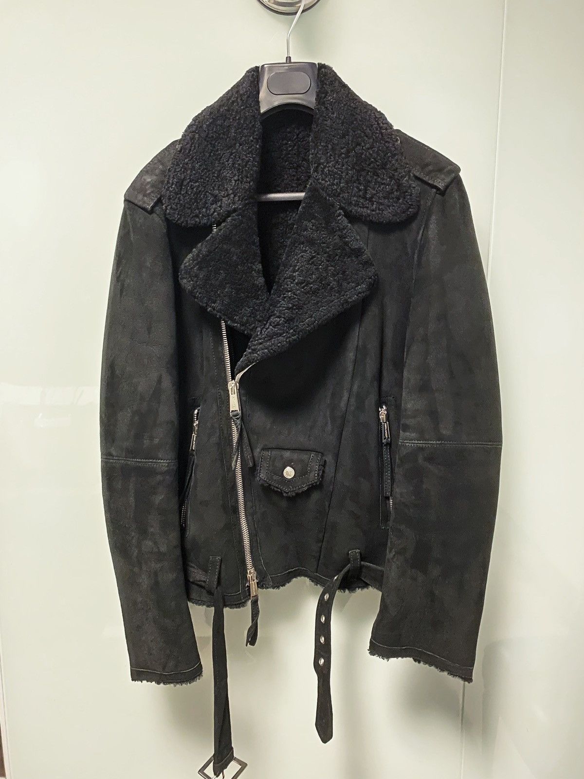 image of Dsquared2 Shearing Biker in Black, Men's (Size Medium)