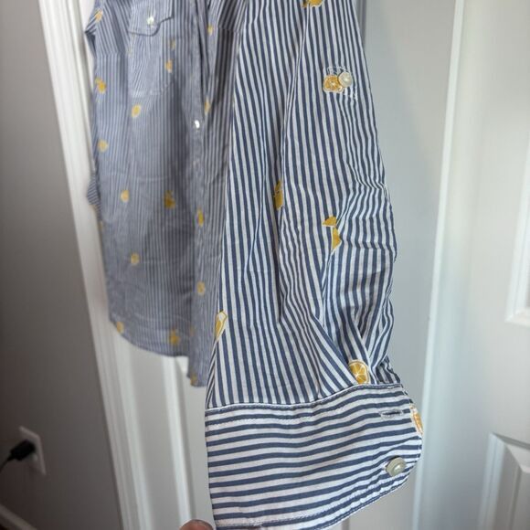 St. Johns Bay St. John's Bay Women Button Up Spring Shirt Blue Striped M Size M / US 6-8 / IT 42-44 - 4 Thumbnail