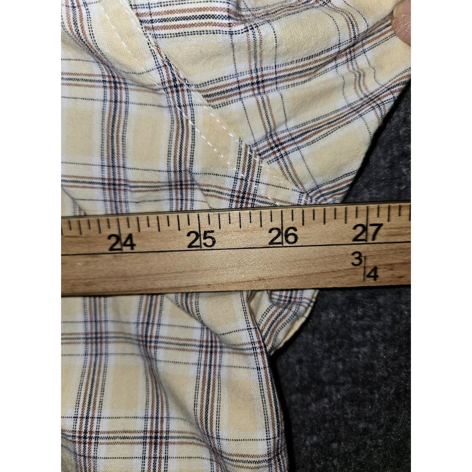 Roper Roper Shirt Mens 2XL Beige Plaid Western Pearl Snap Short Sleeve Cowboy Casual Size US XXL / EU 58 / 5 - 3 Thumbnail