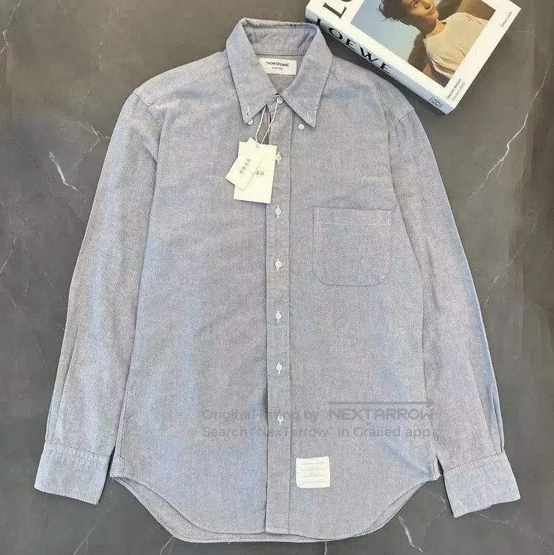 Thom Browne Thom Browne Light Blue Long Sleeve Shirt . Size US M / EU 48-50 / 2 - 1 Thumbnail