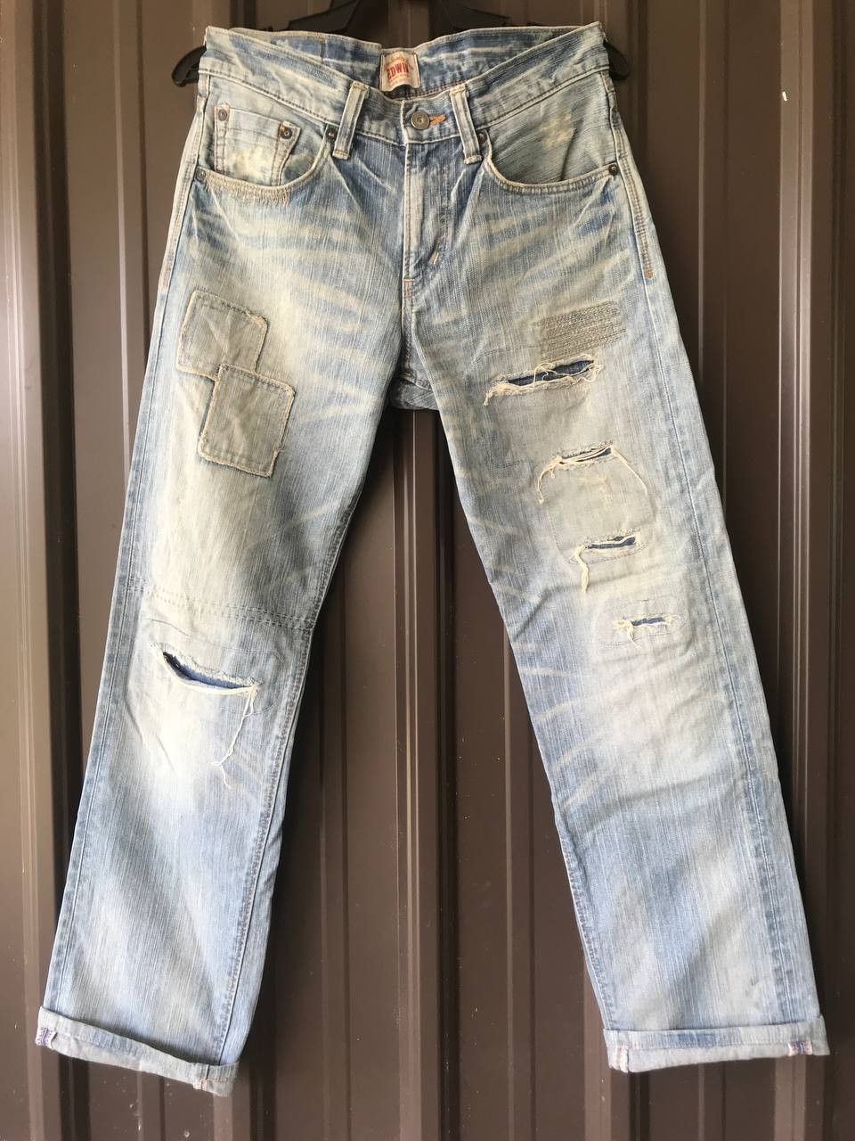 Japanese Brand Edwin Lot 403XV Wash Patchwork Denim Kapital Inspired Size US 30 / EU 46 - 2 Thumbnail