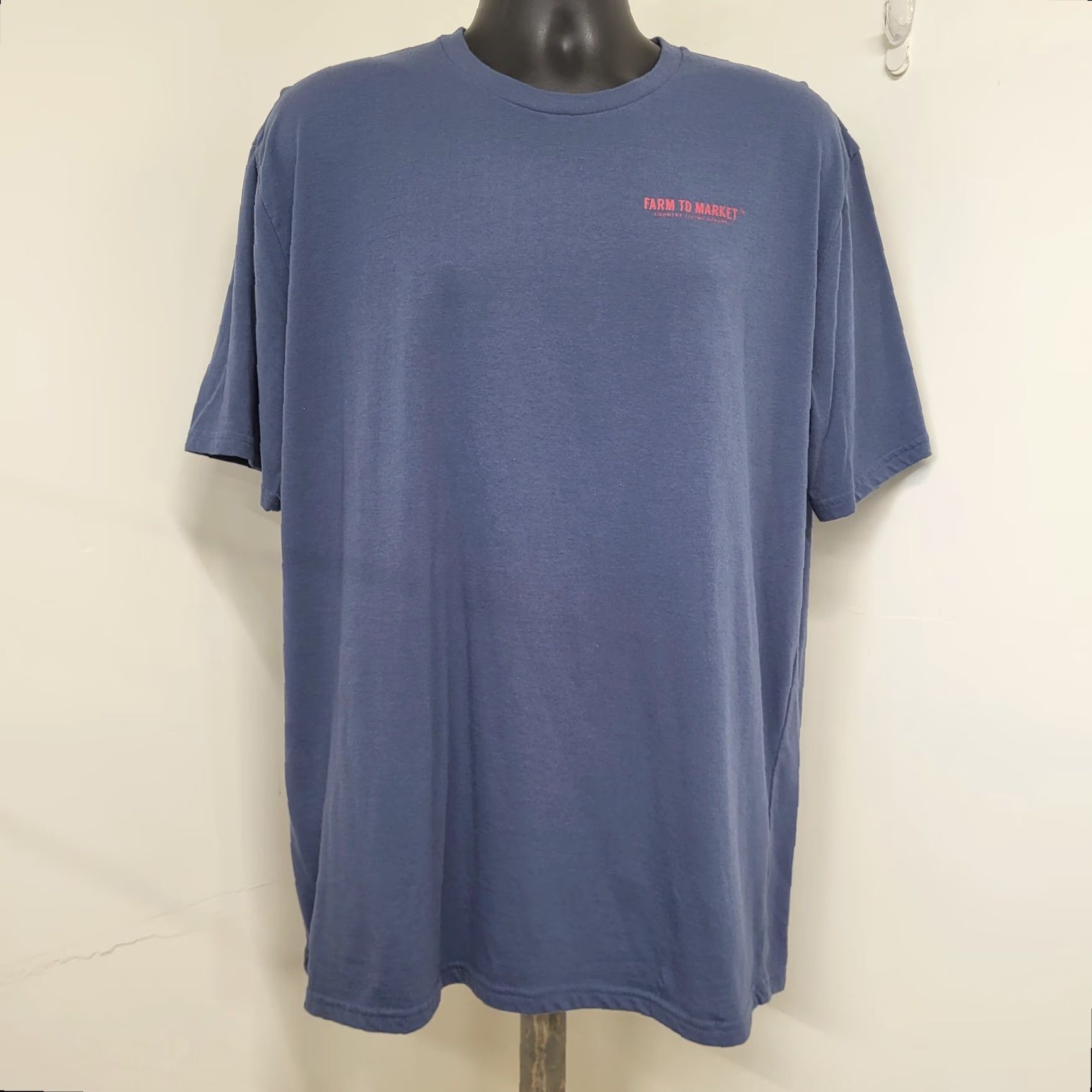Market Farm To Market T-Shirt Mens XL Blue American Spirit Est. 1776 Chevy Trunks Trucks Graphic Print Size US XL / EU 56 / 4 - 5 Thumbnail