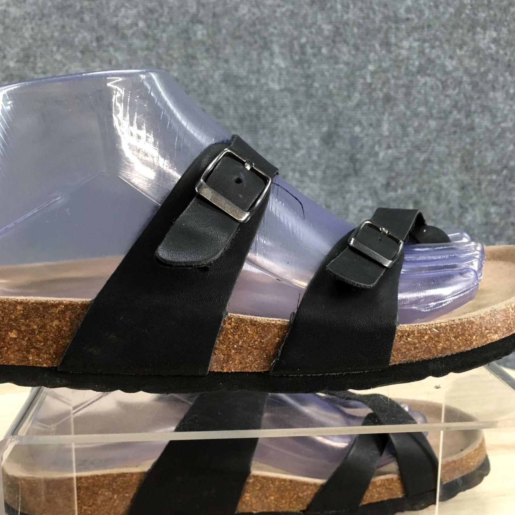 Vintage Arizona Jean Co Sandals Womens 9 Slip On Toe Loop Slide Flats Black Casual Flat Size 9 Women Shoes Size 30" / US 8 / IT 44 - 6 Thumbnail