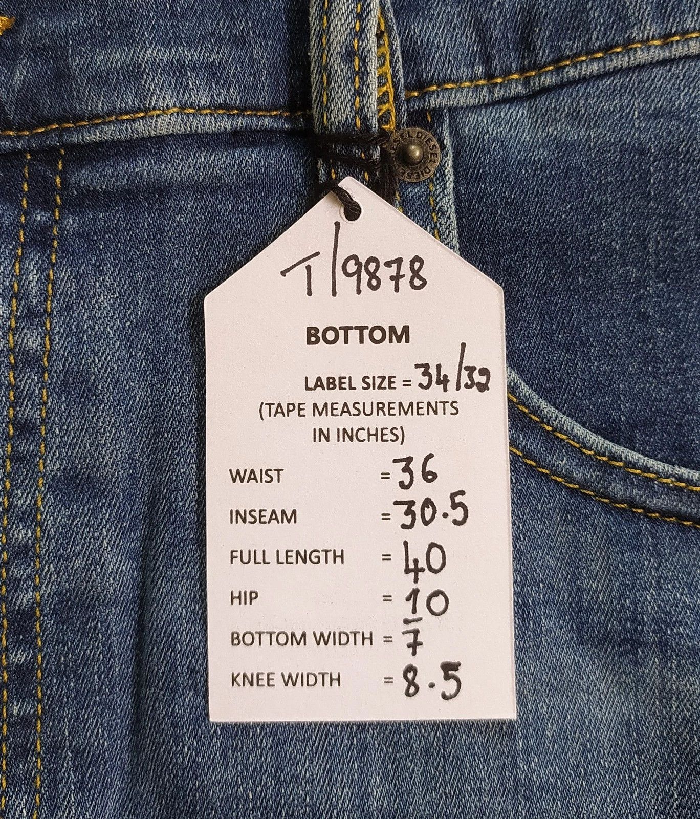 Diesel Diesel D-YENNOX L.32 MENS JEANS T/9878 Size US 34 / EU 50 - 6 Thumbnail