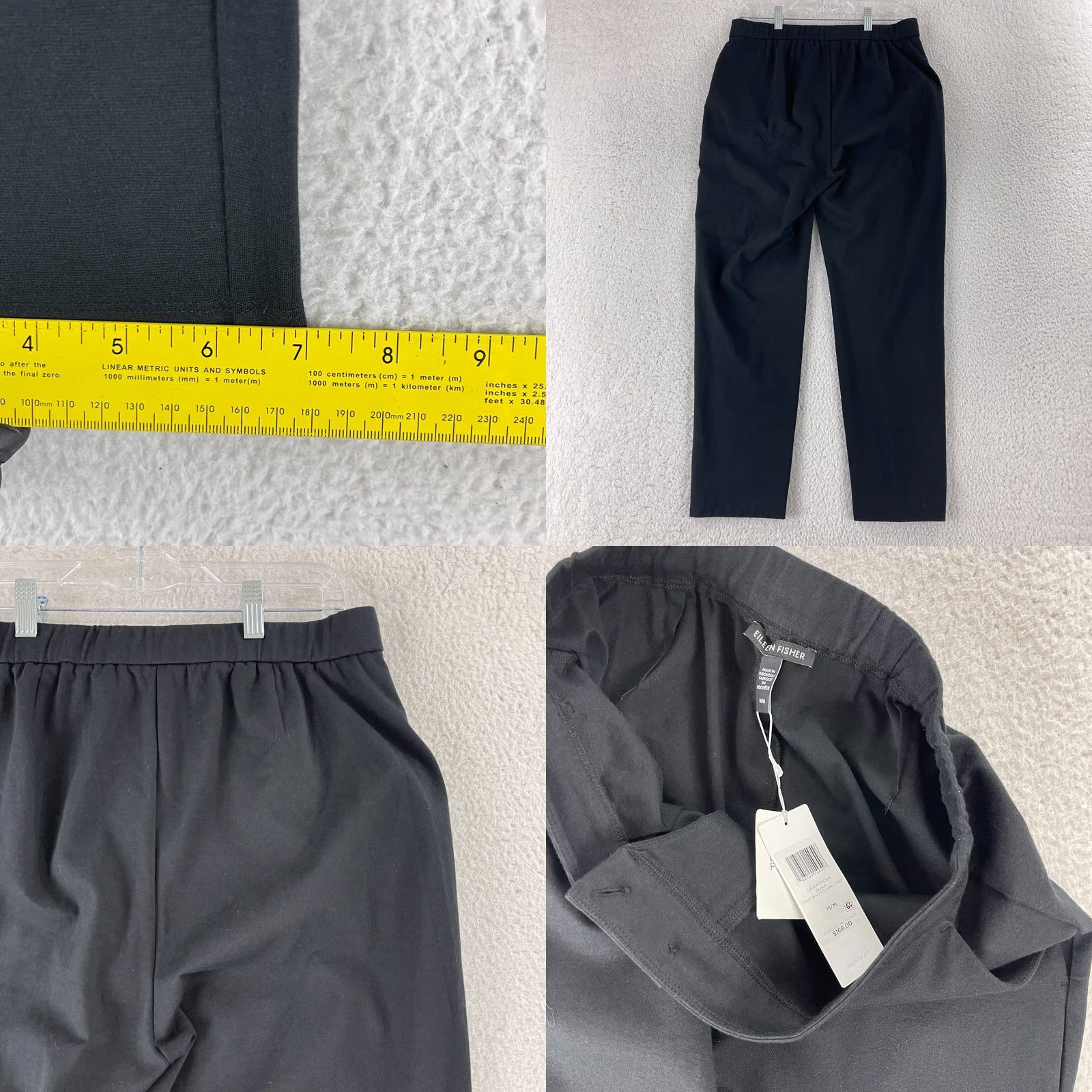 Eileen Fisher Eileen Fisher Pants Womens Medium Black High Waisted Ankle Straight Leg Cotton Size 32" / US 10 / IT 46 - 9 Thumbnail