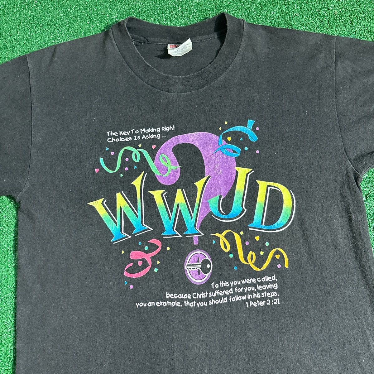 Vintage Vintage “What Would Jesus Do” Black Graphic Tee Size M Size US M / EU 48-50 / 2 - 2 Thumbnail