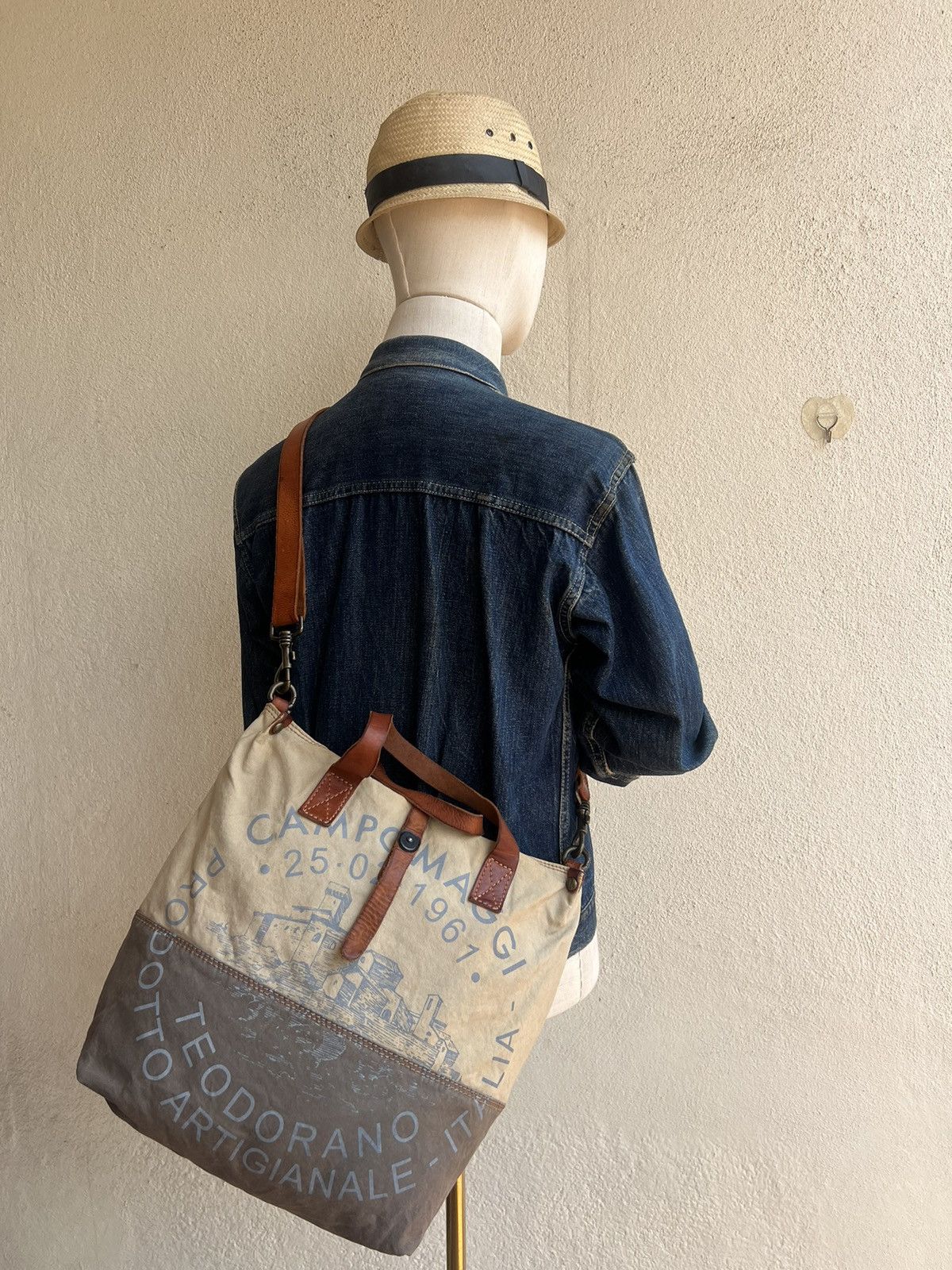 Leather Campomaggi Dirty Fade Canvas Leather 2Way Bag Size ONE SIZE - 1 Thumbnail