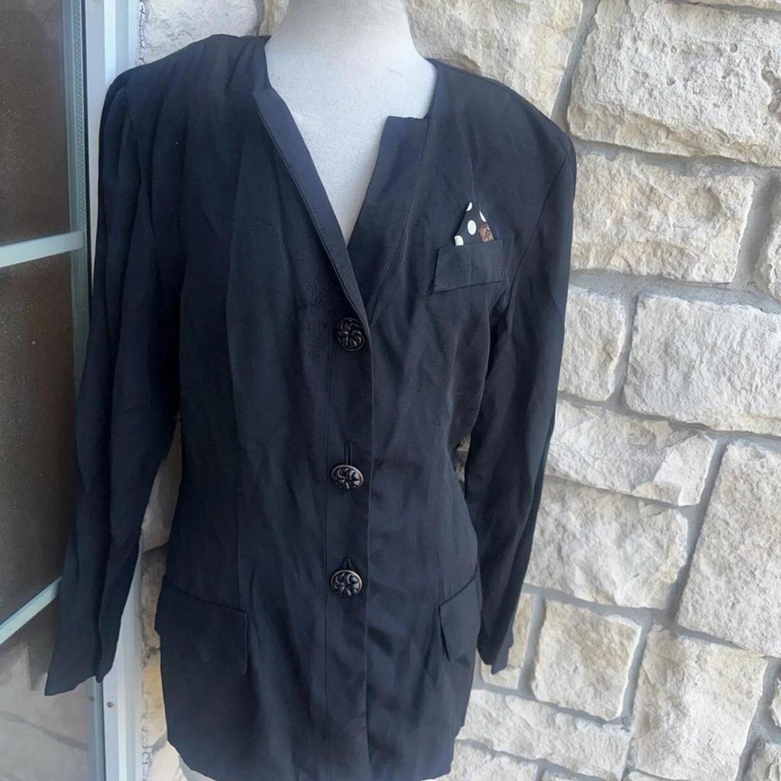 Other Black vintage 80s blazer blazer Size M / US 6-8 / IT 42-44 - 1 Thumbnail