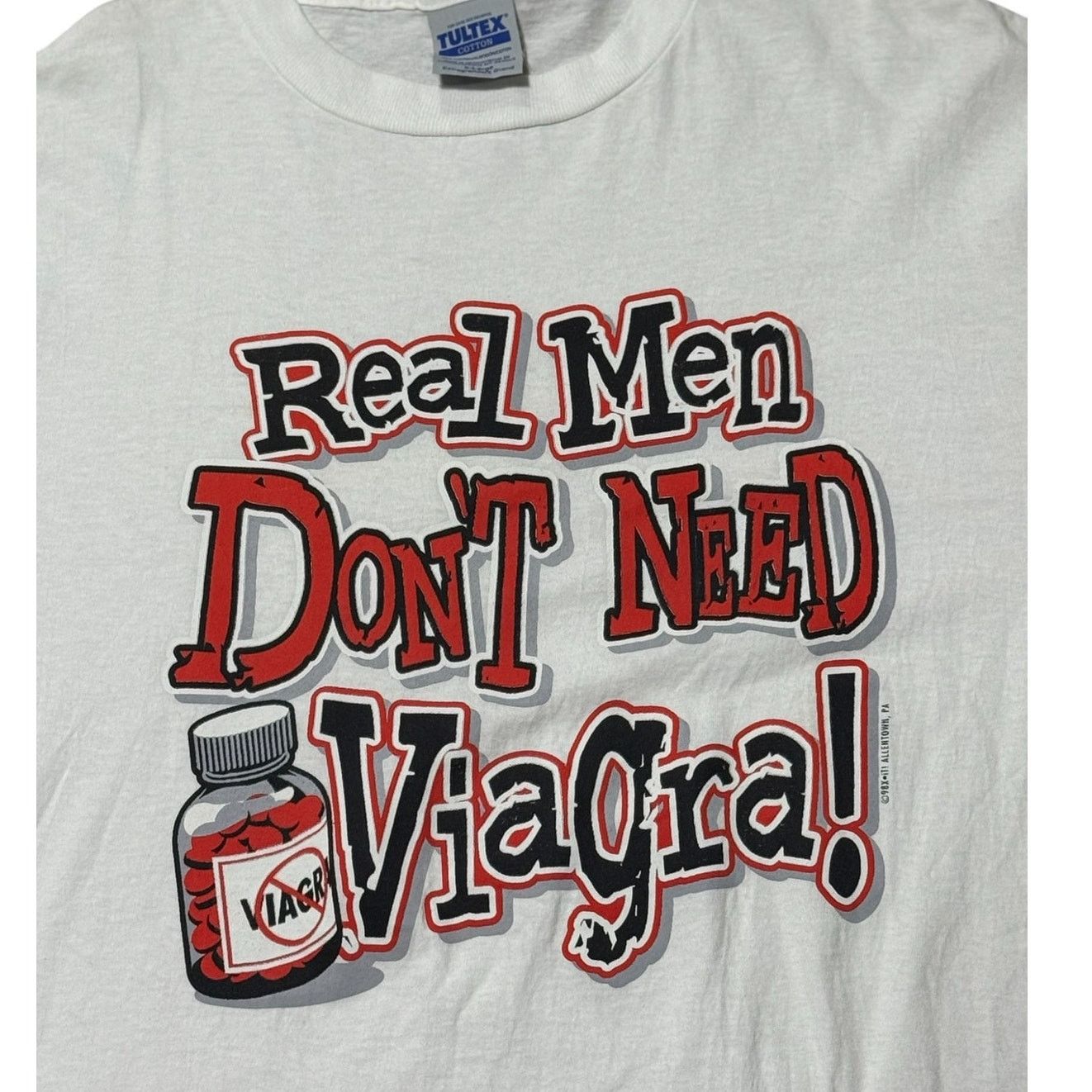 Tultex Vintage Real Men Don’t Need Viagra XL Tultex Funny Tee Size US XL / EU 56 / 4 - 3 Thumbnail
