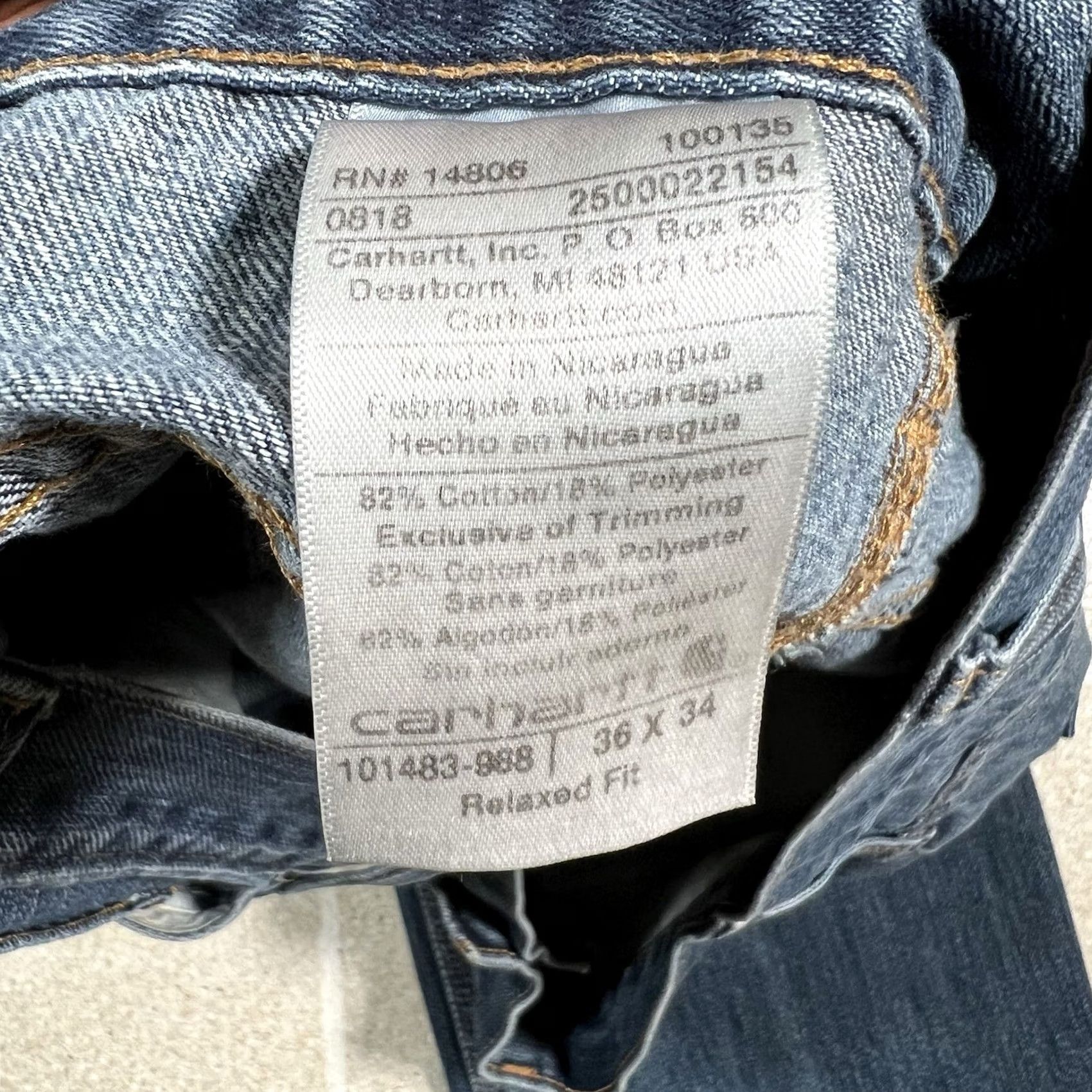 Carhartt Carhartt Jeans Denim Relaxed Fit 34x32 Men Blue 101483-968 Regular Straight Denim Inseam 32 Size US 34 / EU 50 - 5 Thumbnail