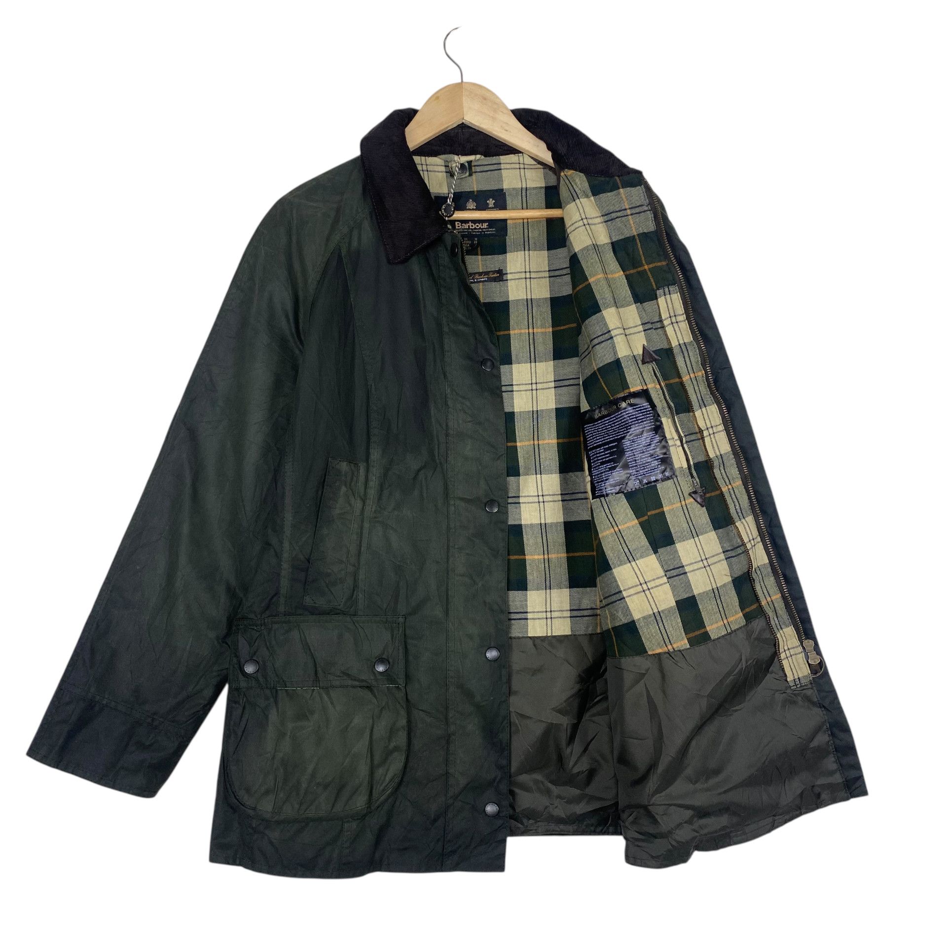 Barbour 💥 VINTAGE BARBOUR OLIVE BEDALE WAXED JACKET Size US L / EU 52-54 / 3 - 10 Thumbnail