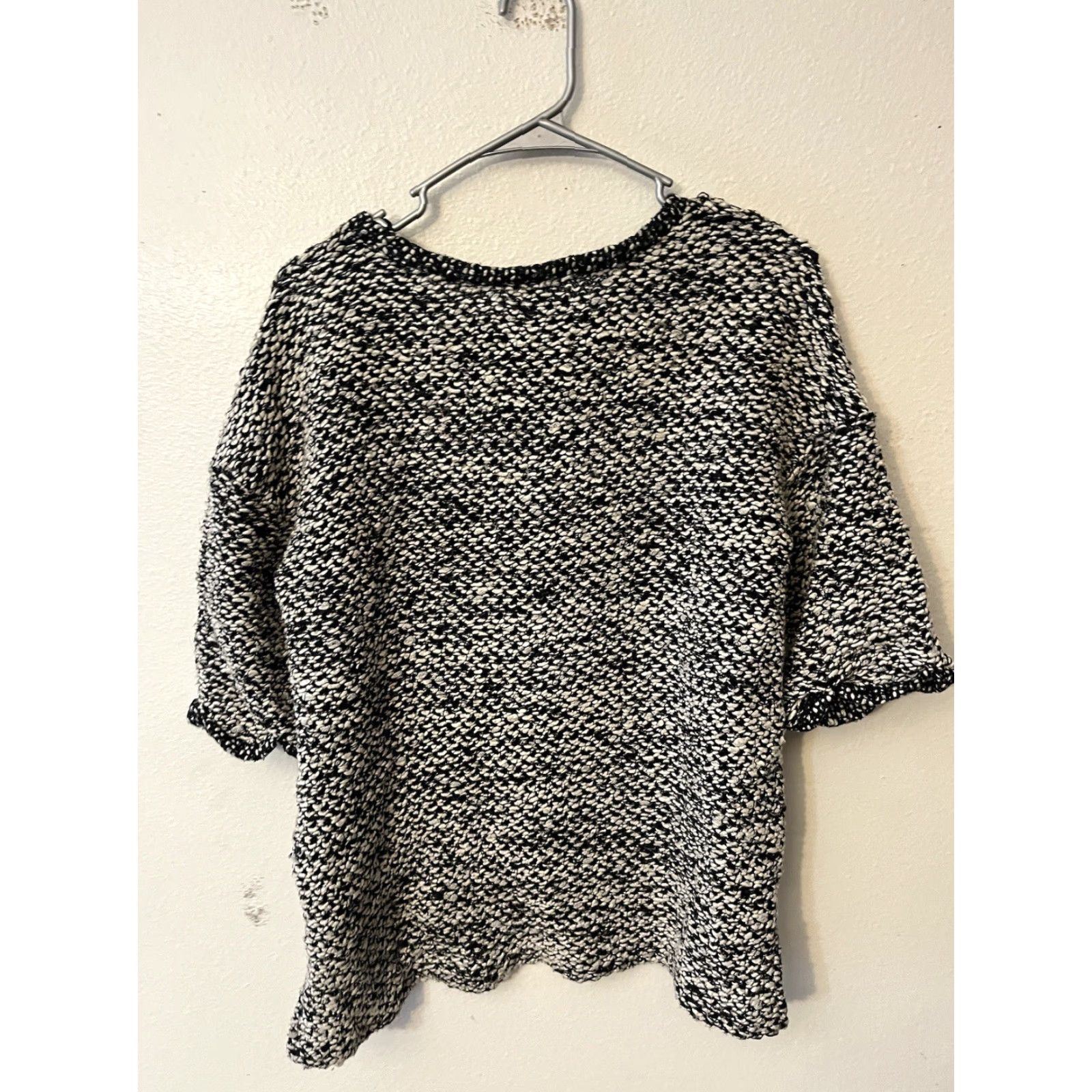 H&M H&M Womens Short Sleeve Gray Cotton Blend Sweater XS Size XS / US 0-2 / IT 36-38 - 3 Thumbnail