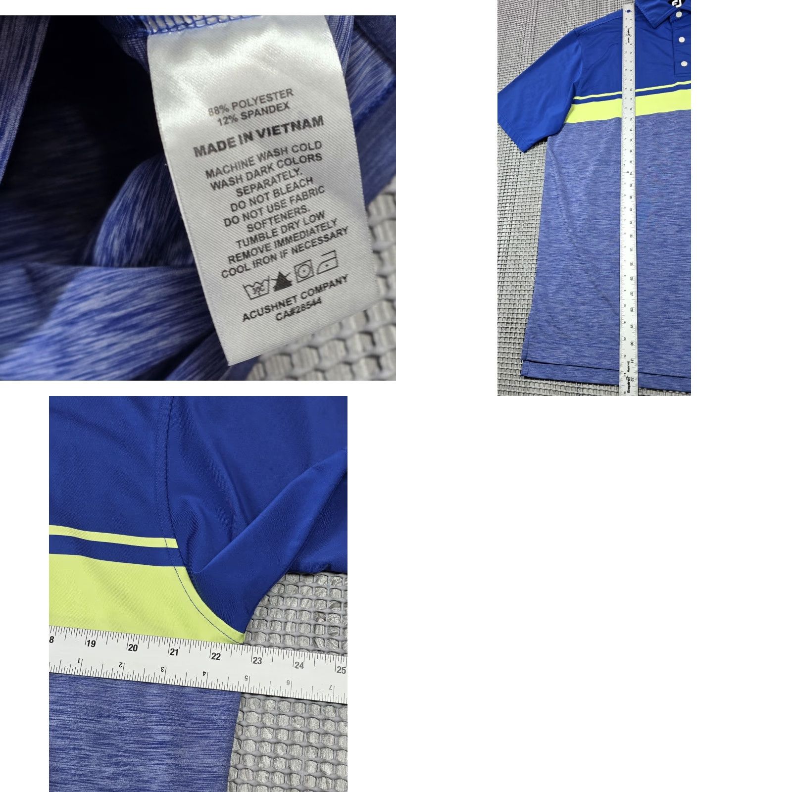 Footjoy FootJoy Polo Shirt Mens L Short Sleeve Blue Green Stripe Performance Golf Polo Shirt Size US L / EU 52-54 / 3 - 8 Thumbnail