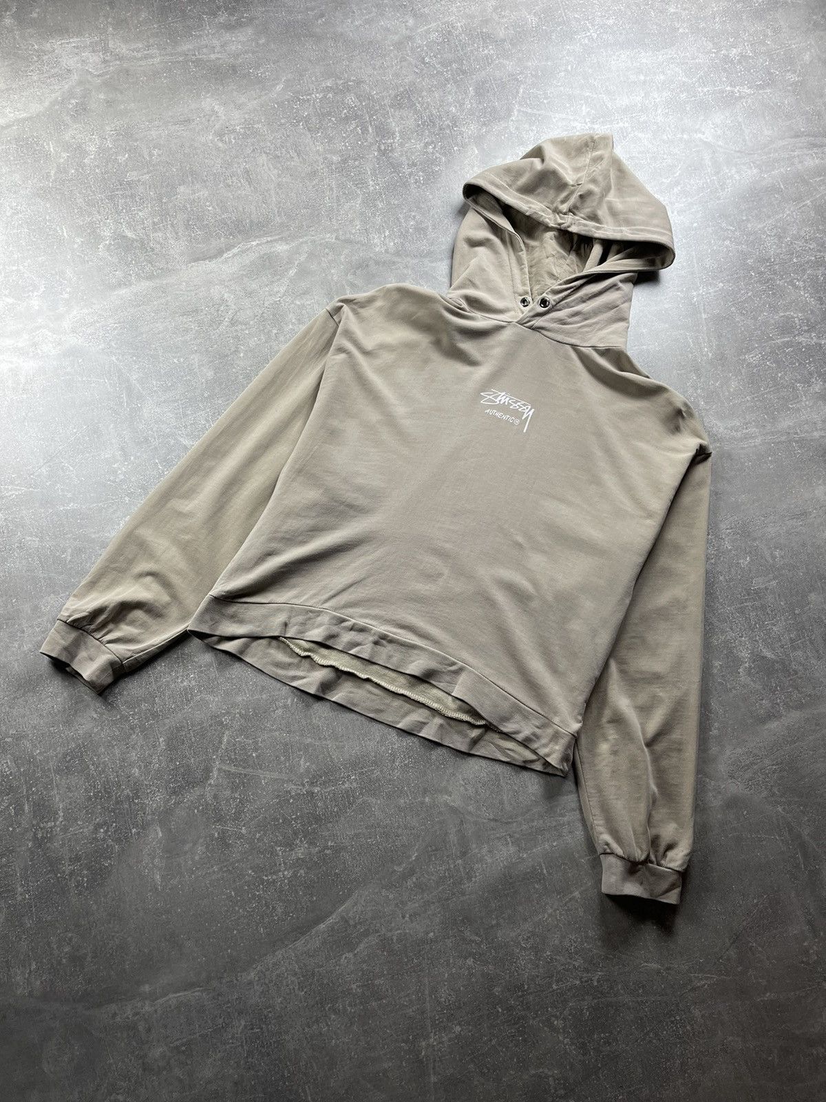 Other Stüssy Authentic Hooded Sweatshirt Minimal Logo Hoodie Taupe Size L / US 10 / IT 46 - 1 Thumbnail