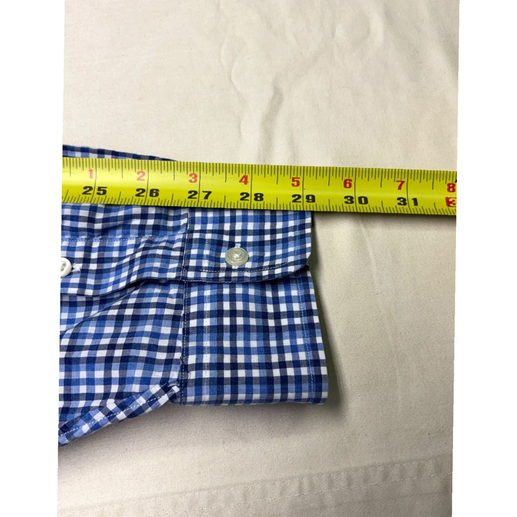 Polo Ralph Lauren Polo Ralph Lauren Mens 4XLT Blue Gingham Plaid Cotton Stretch Button Down Shirt Size US XXL / EU 58 / 5 - 8 Thumbnail