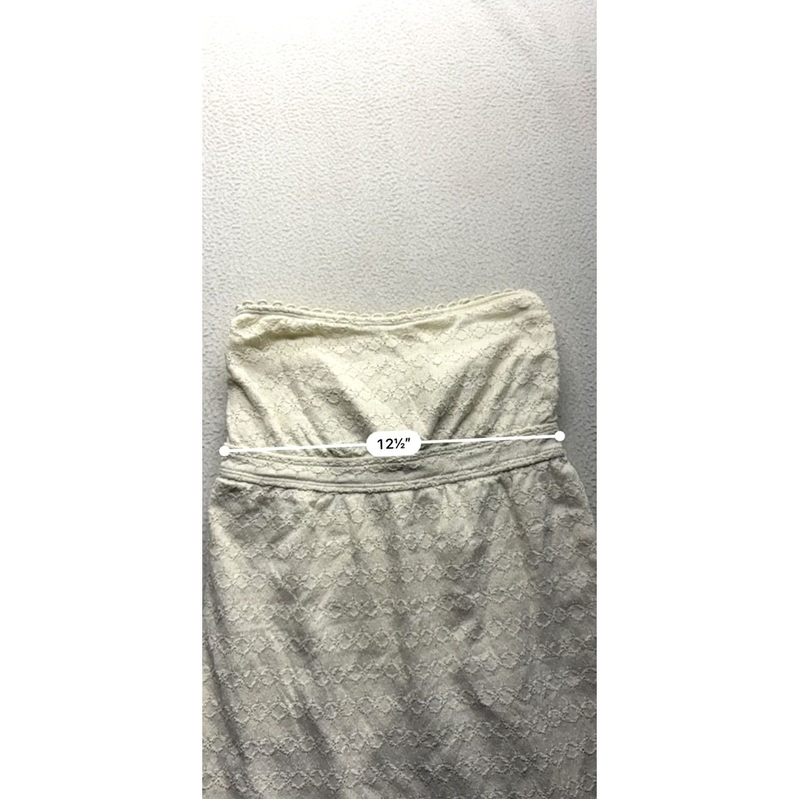 Juicy Couture Juicy Couture Ivory Lace Strapless Dress XL Womens Dress Short Pencil Lace Ivory Scalloped Hem Size XL / US 12-14 / IT 48-50 - 7 Thumbnail