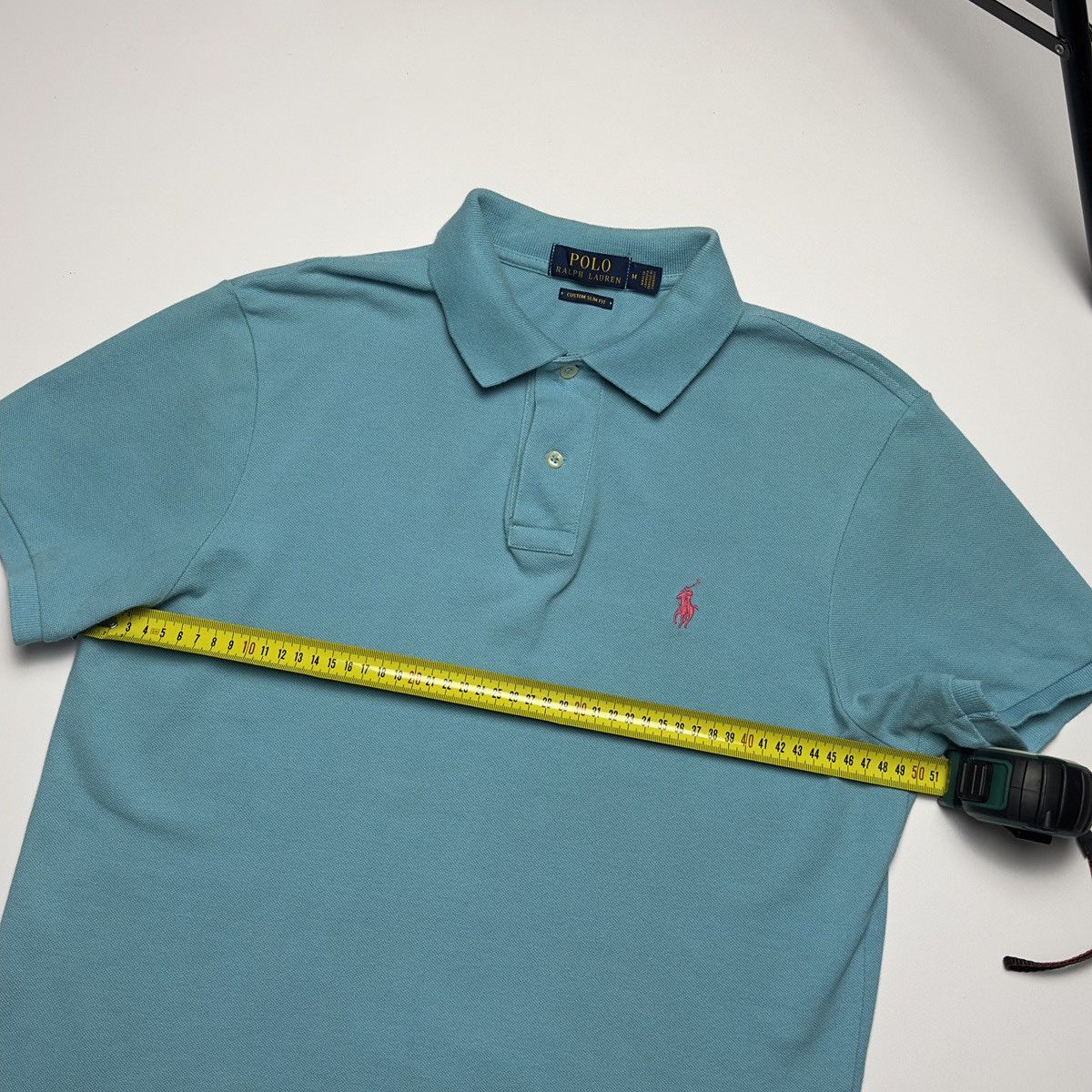 Polo Ralph Lauren Polo Ralph Lauren Custom Slim Fit Pique Polo Turquoise M Size US M / EU 48-50 / 2 - 12 Thumbnail