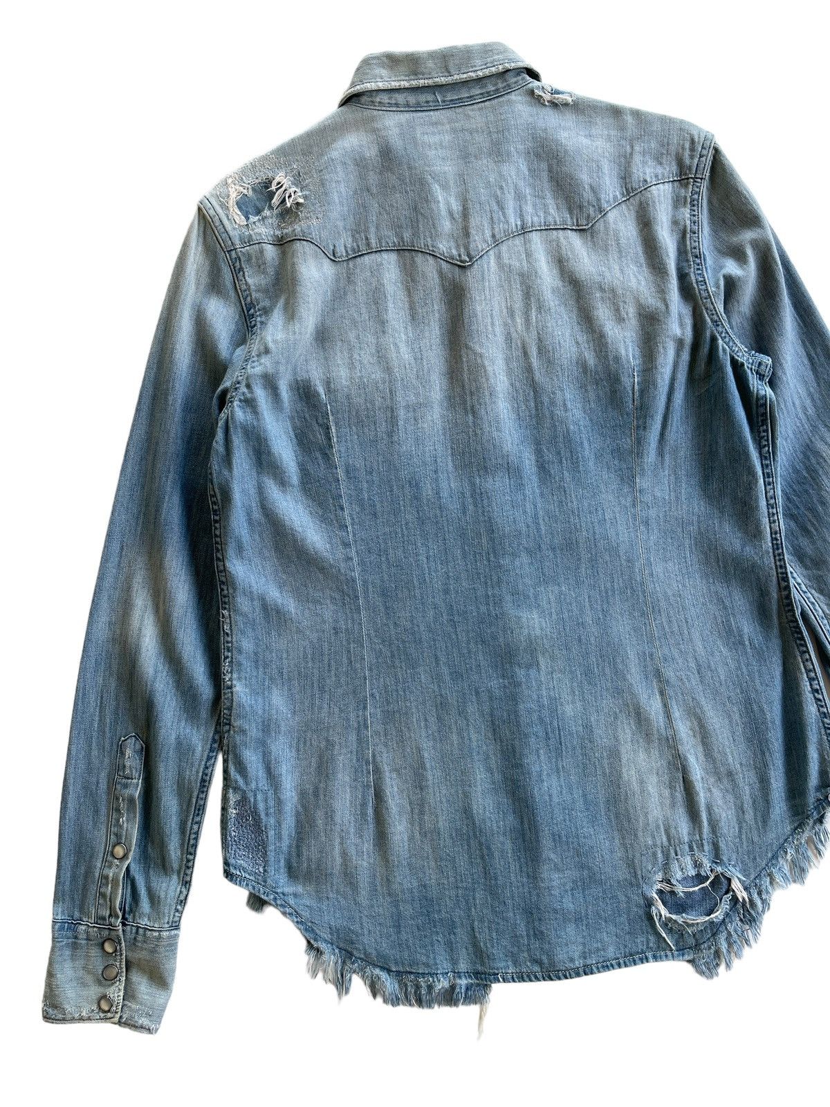 Polo Ralph Lauren Polo Ralph Lauren Distressed Denim Shirt Size M / US 6-8 / IT 42-44 - 6 Thumbnail