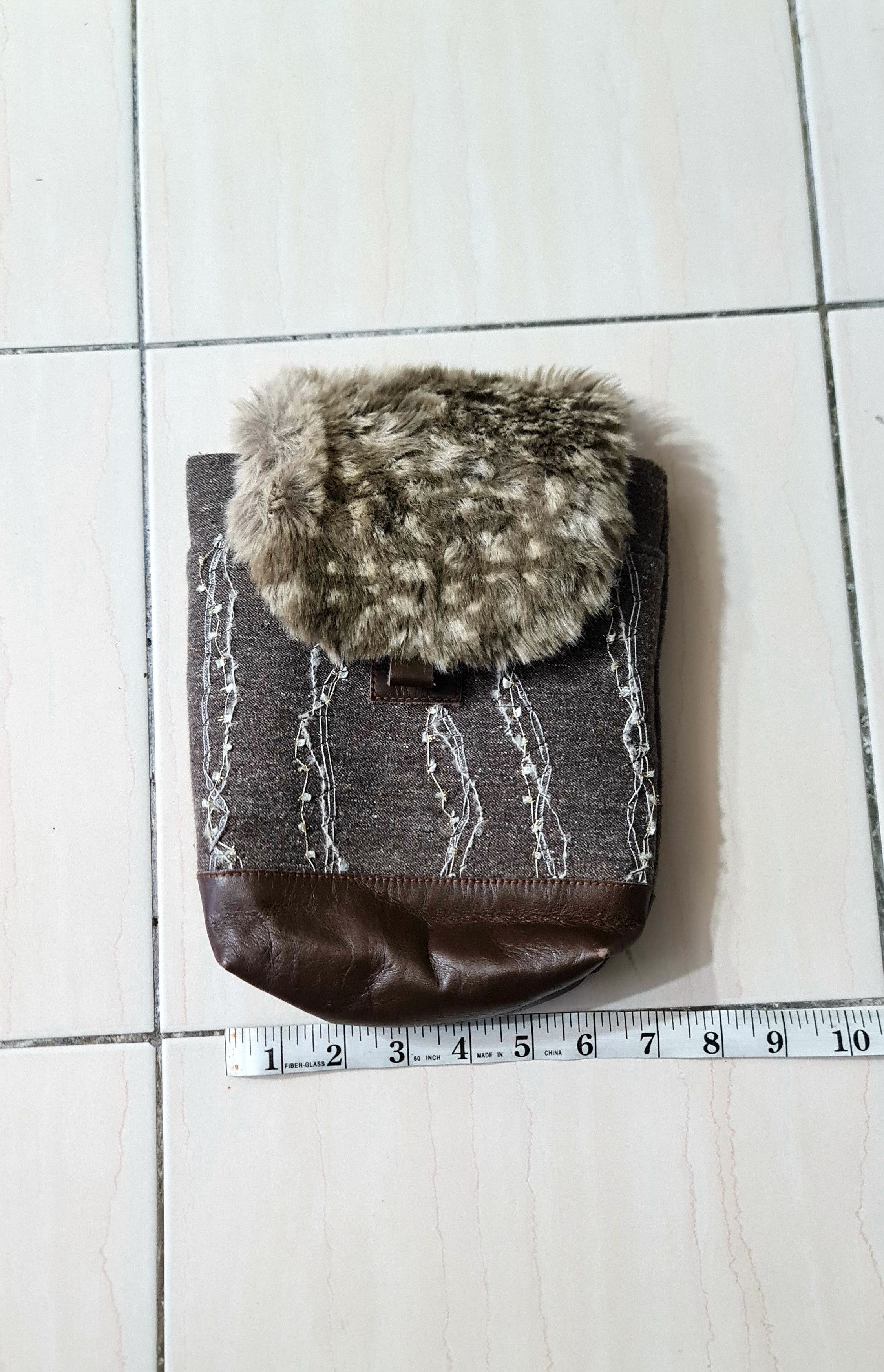 Leather Rare Fur Slim Bag Maps Size ONE SIZE - 10 Thumbnail