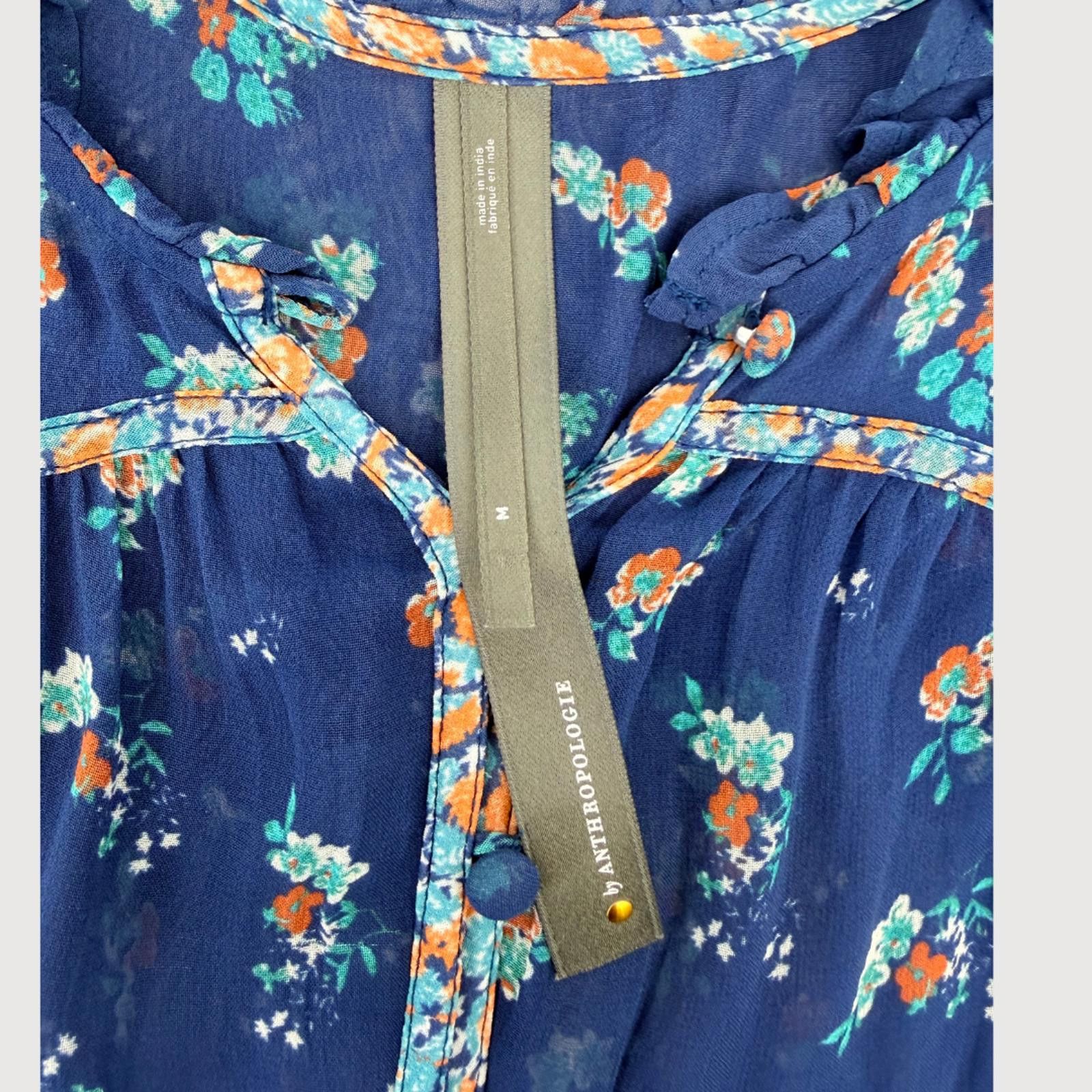 Other Anthropologie Boho Sheer Floral Babydoll Blouse M Size M / US 6-8 / IT 42-44 - 5 Thumbnail