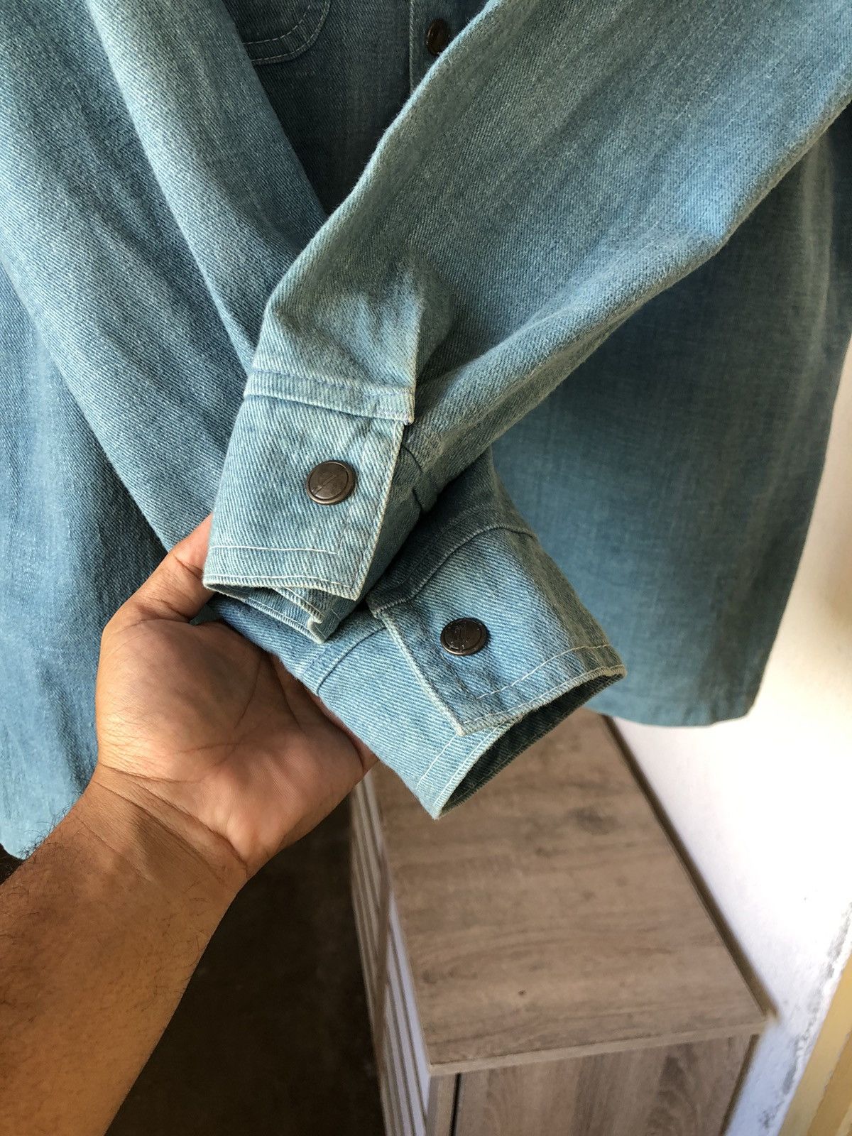 Sears Vintage 70s Sears Thick Denim Western Shirt Size US L / EU 52-54 / 3 - 12 Thumbnail