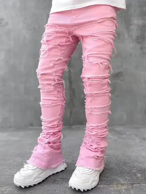 Japanese Brand Pink Color Heavyweight Streetwise Stretch Patch Denim Pant Size US 30 / EU 46 - 3 Thumbnail